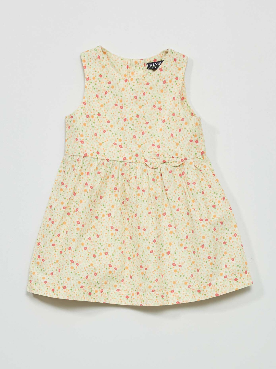 

KIABI Girls Floral Printed Sleeveless Cotton Fit & Flare Dress, White