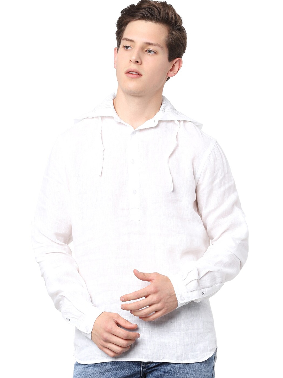 

Celio Opaque Hooded Casual Shirt, White