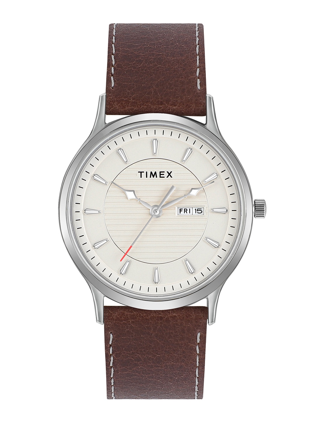 

Timex Men Leather Straps Analogue Watch TWTG10505, White