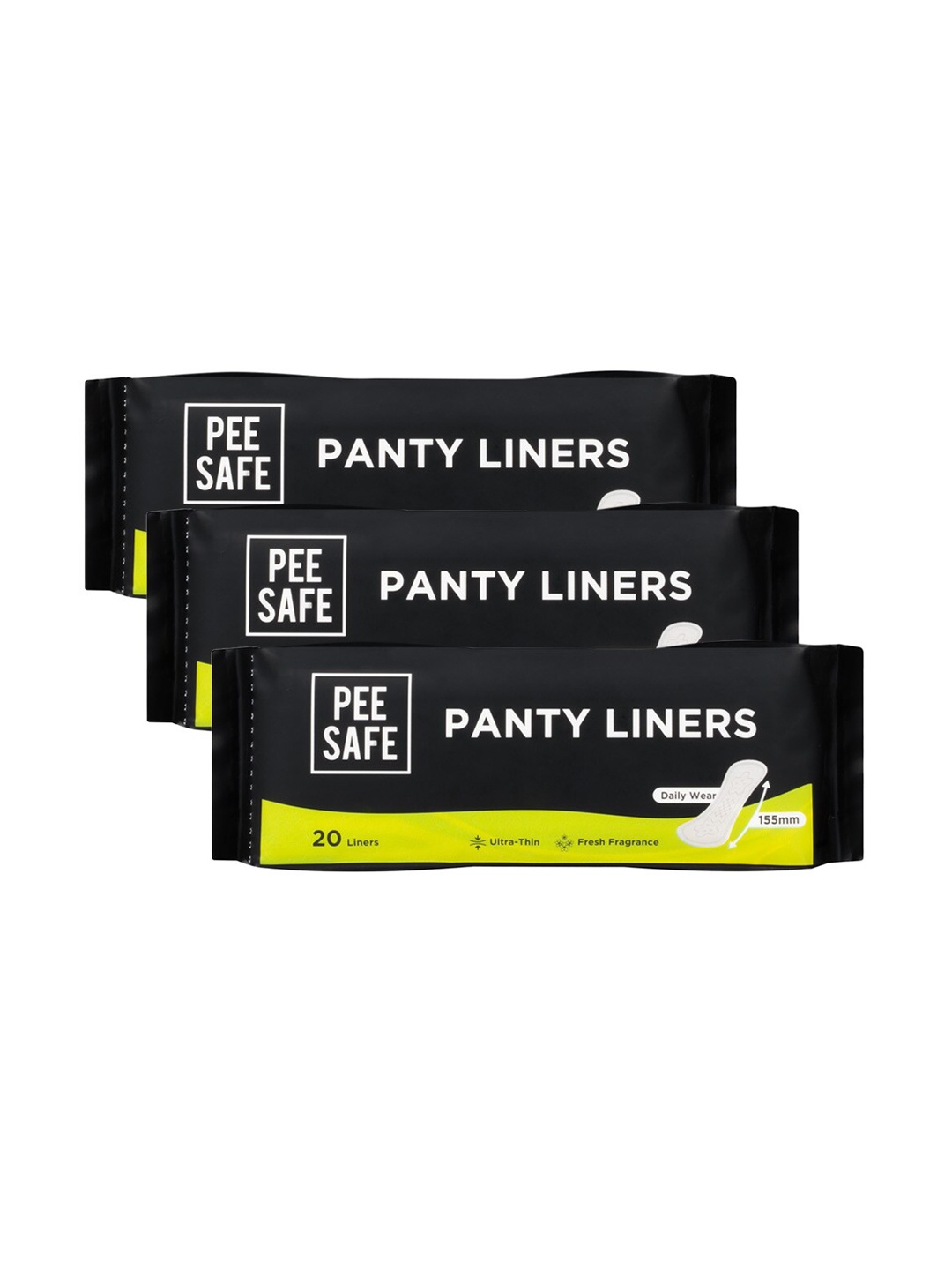 

PEESAFE 3-Pcs Ultra Thin Panty Liners - 20 Liners Each, White