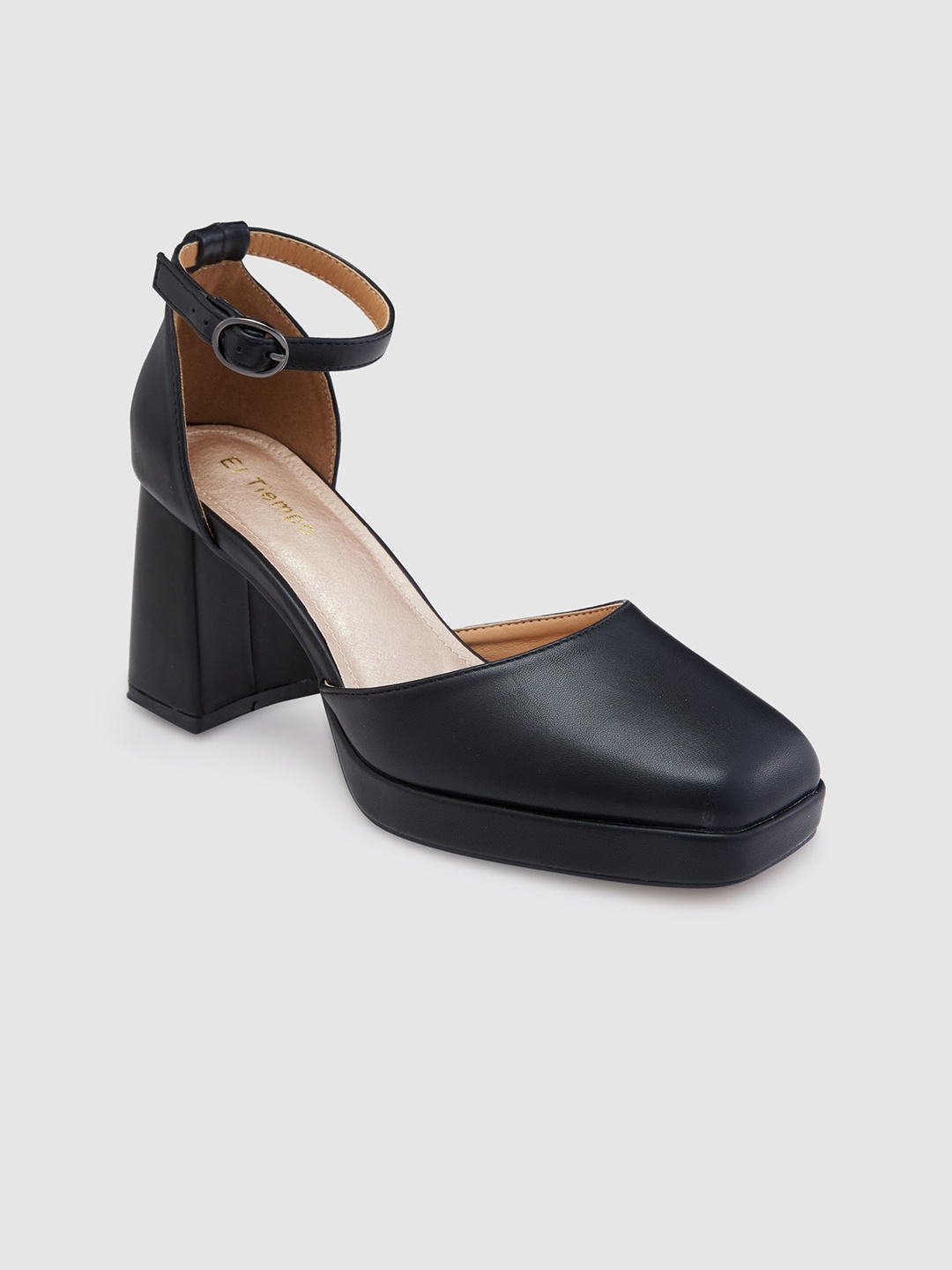 

Sole To Soul Ankle Loop Block Heeled Pumps, Black