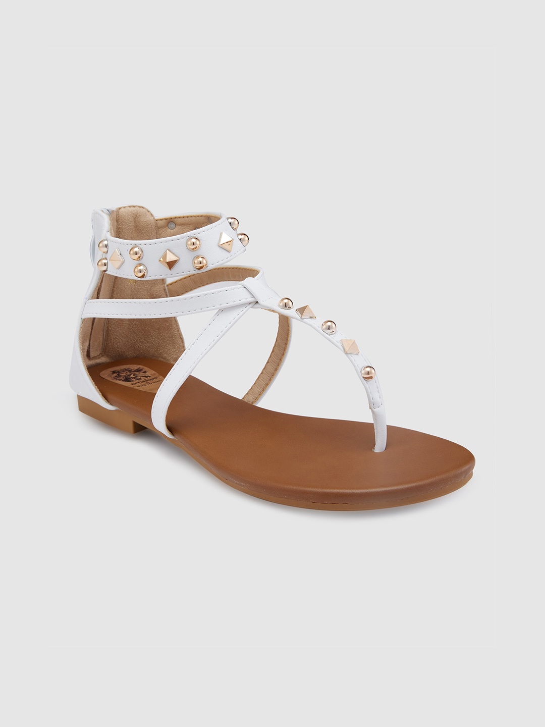 

Sole To Soul Embellished Open Toe Flats, White