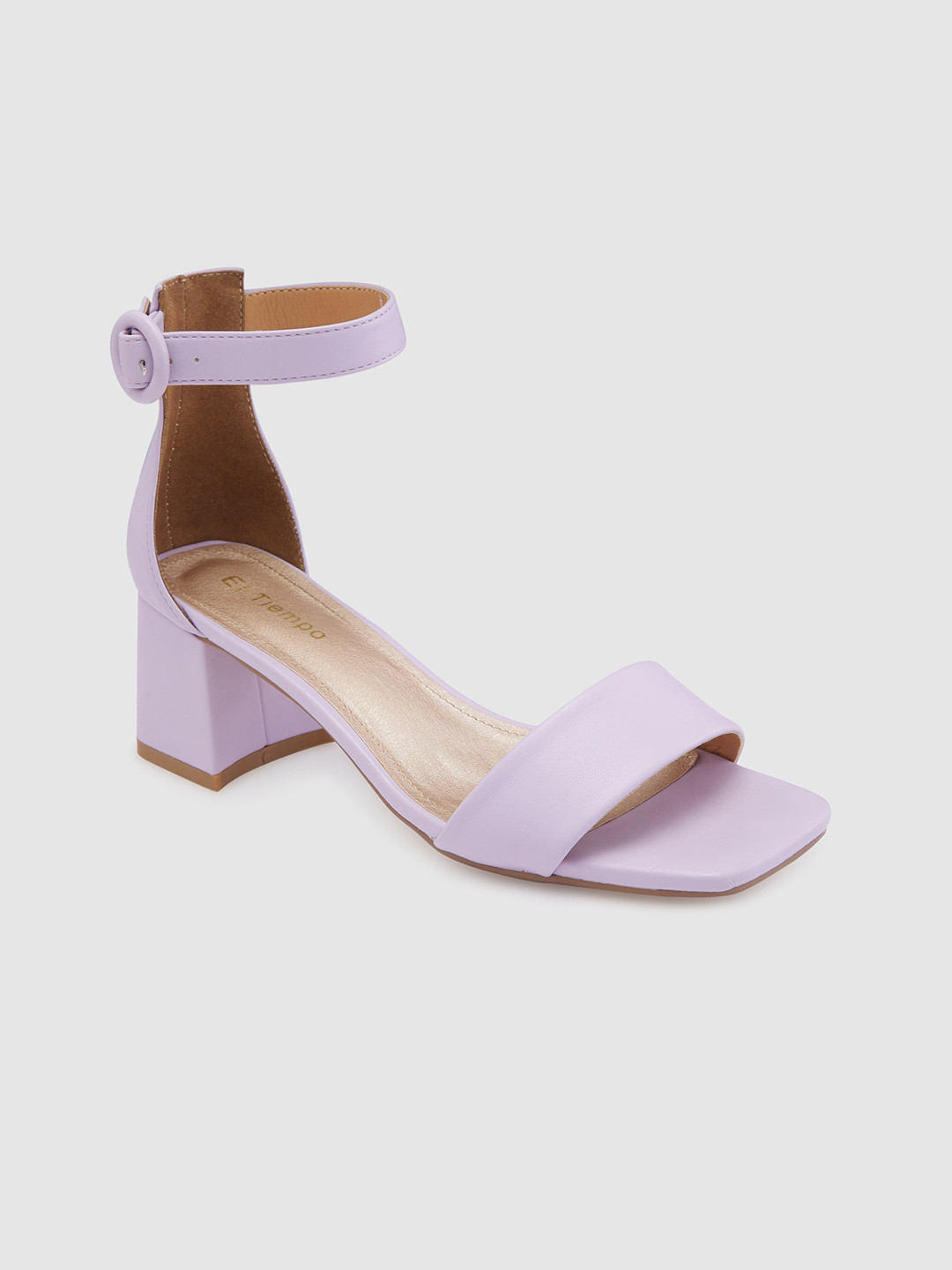 

Sole To Soul Work Block Sandals with Buckles, Purple