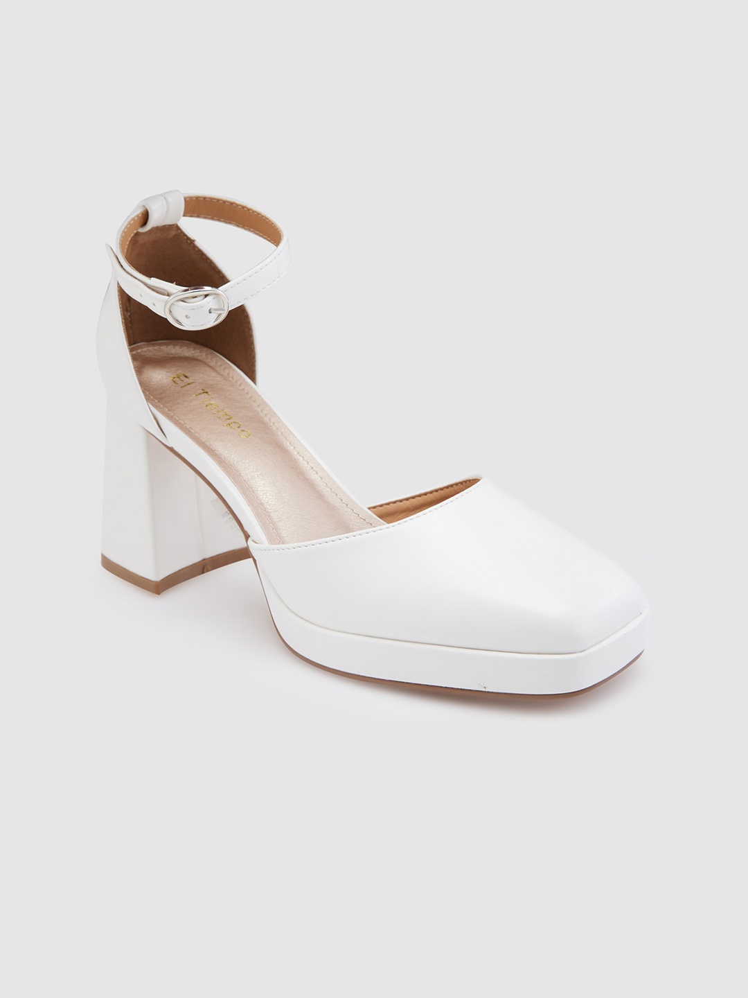 

Sole To Soul Square Toe Block Heeled Pumps, White