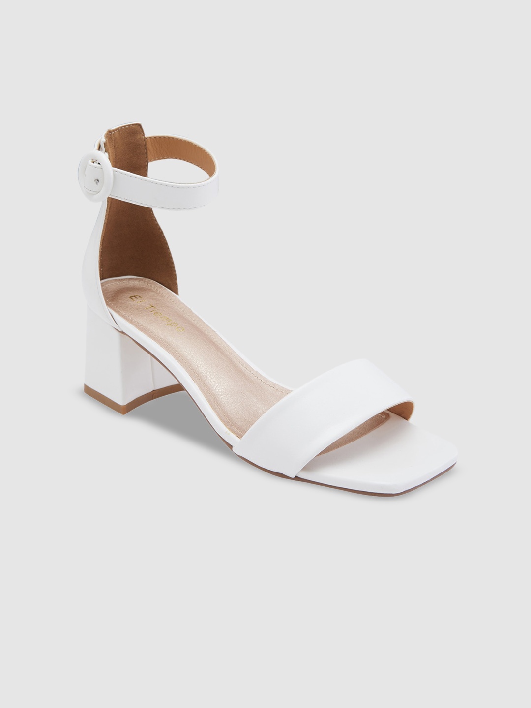 

Sole To Soul Open Toe Block Heels, White