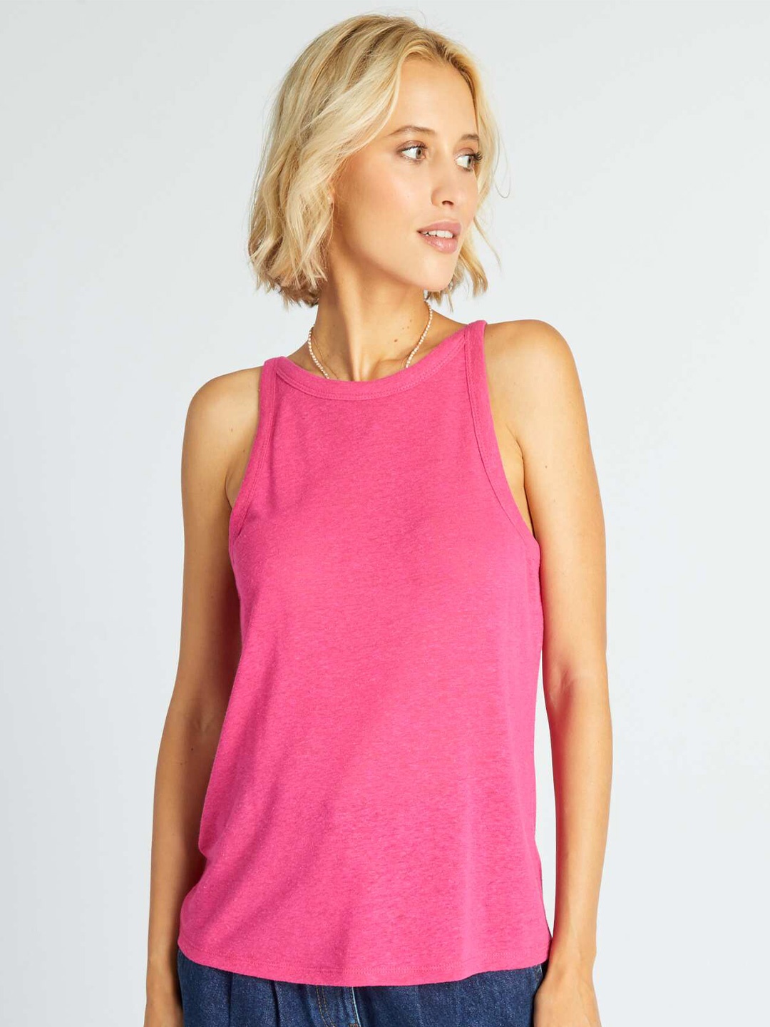 

KIABI Round Neck Cotton T-shirt, Pink