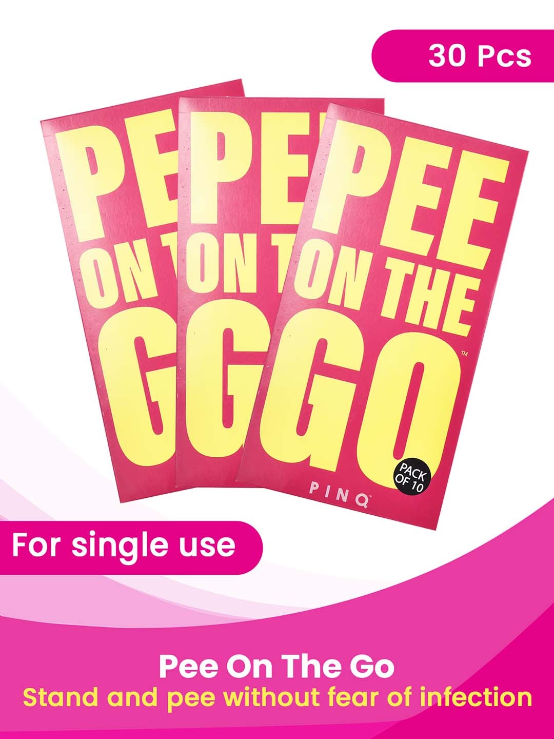 

PINQ Pee-On-The-Go Set Of 3 Bio Degradable Leak Proof Urination Funnel, White