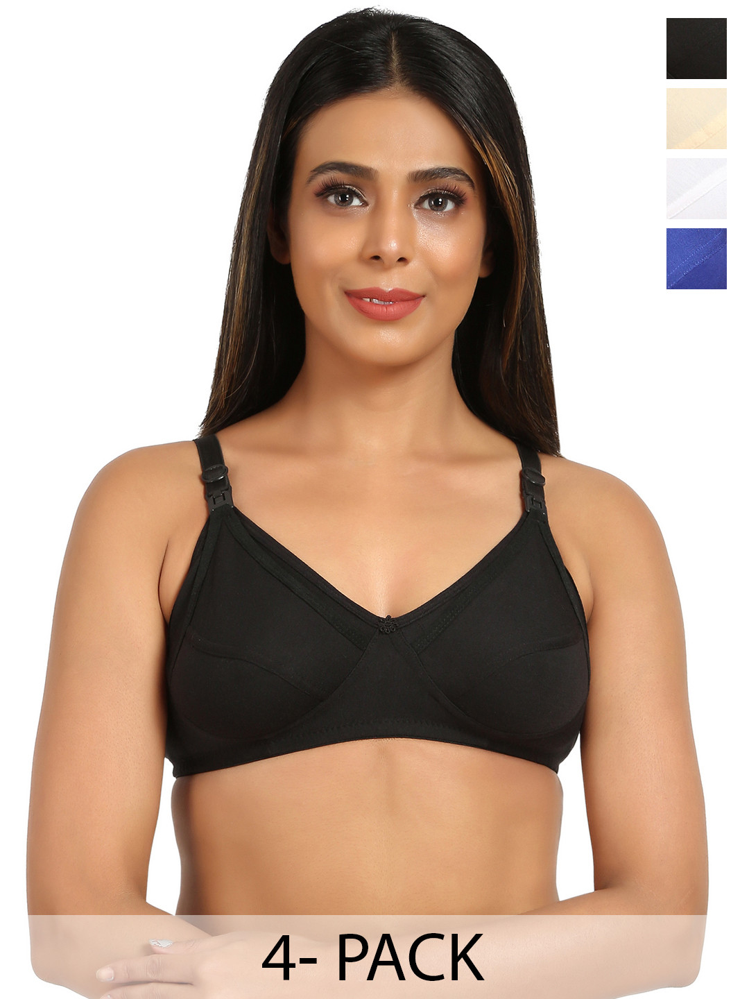 

Mine4Nine Non-Wired Non Padded Full Coverage Bra, Black