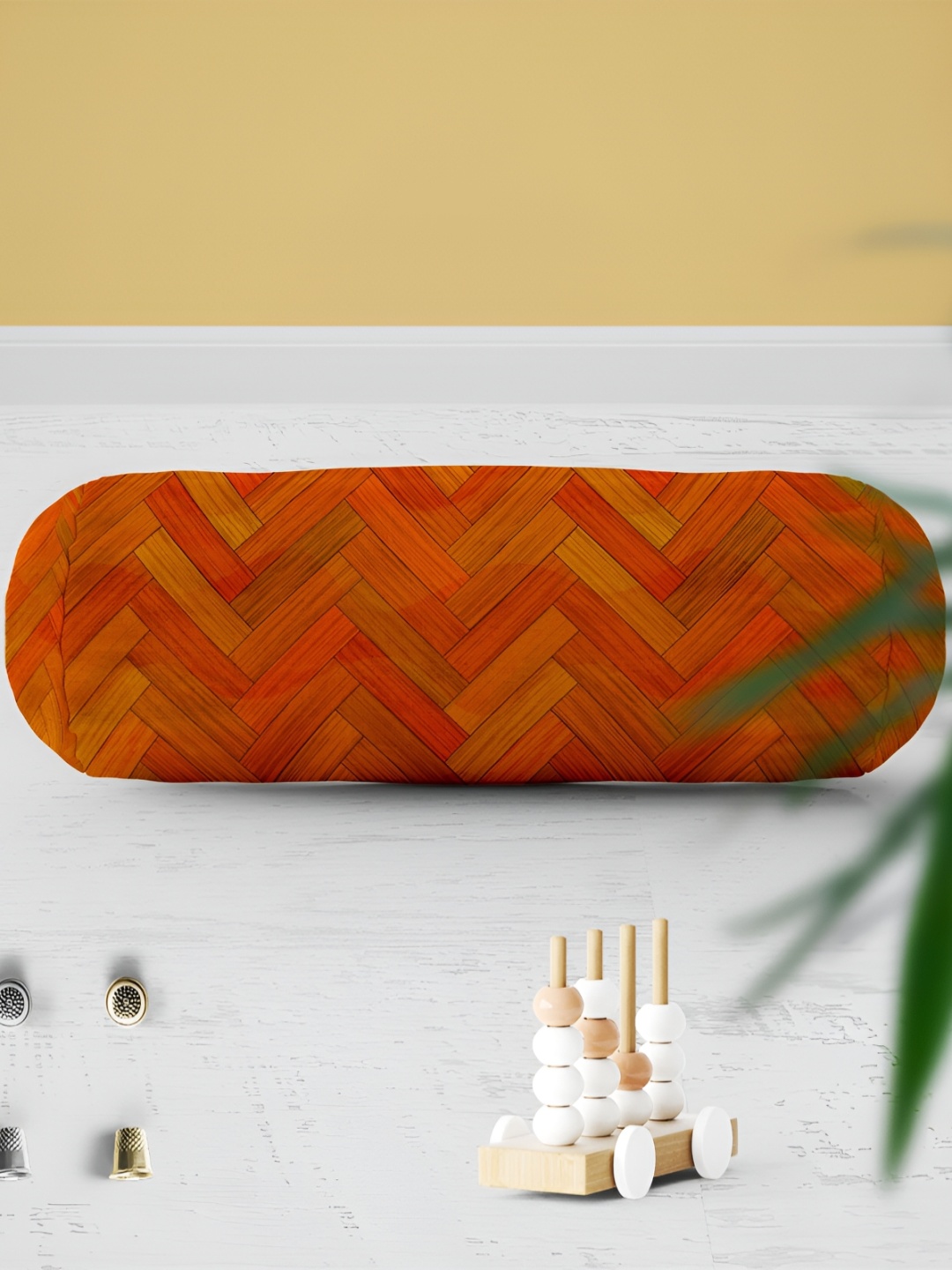 

ArtzFolio Brown 5 Pieces Print Velvet Bolster Covers