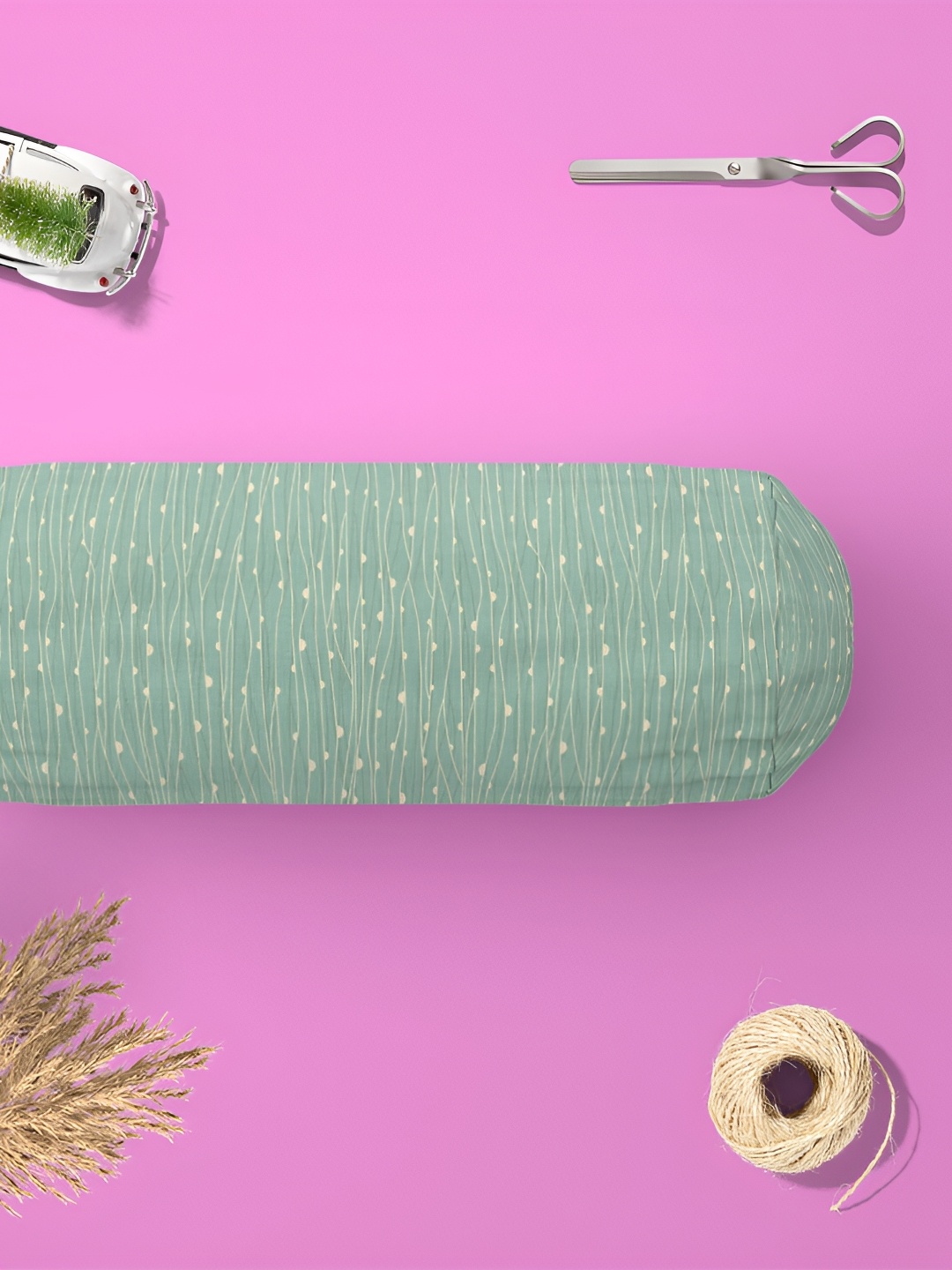 

ArtzFolio Green 2 Pieces Printed Bolster Covers