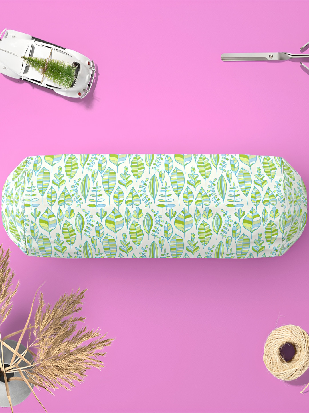 

ArtzFolio 2 Pieces Green Floral Printed Bolster Covers