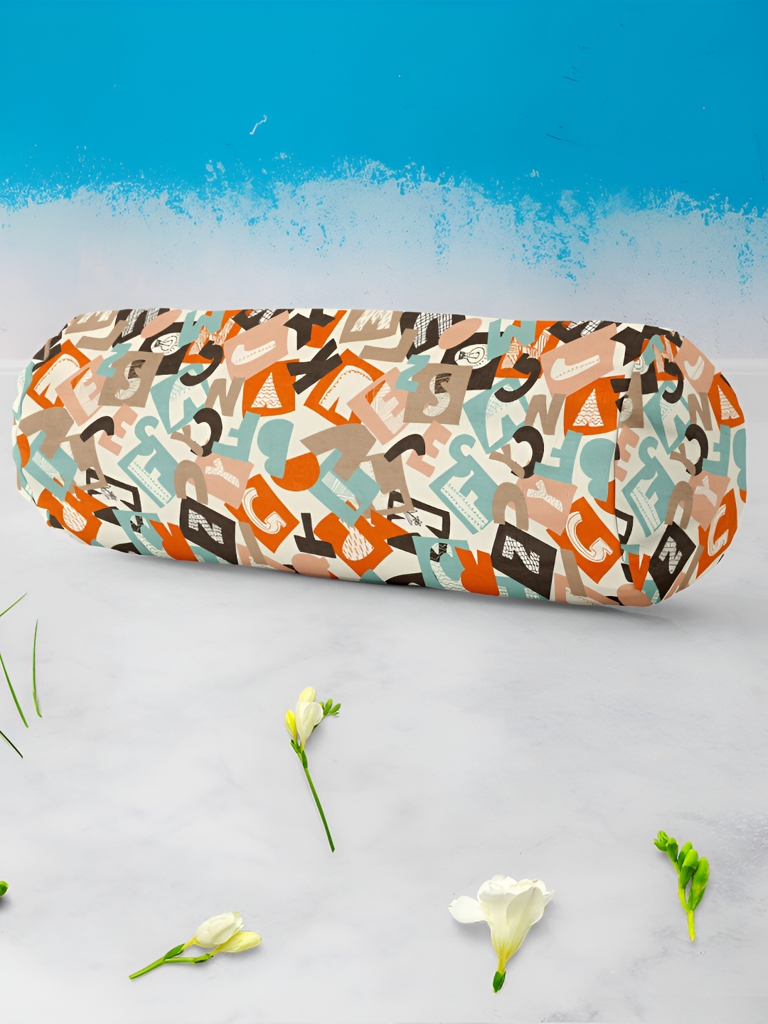 

ArtzFolio Brown & White 2 Pieces Printed Eco-Friendly Bolster Covers