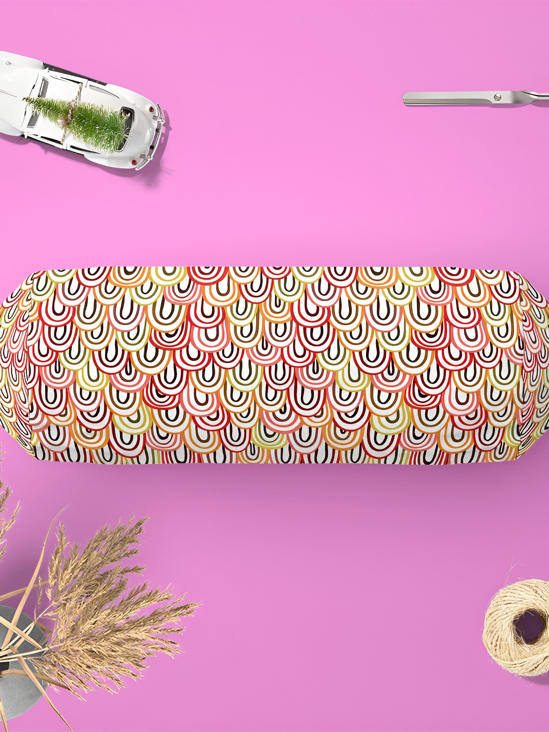 

ArtzFolio White 5 Pieces Printed Bolster Covers