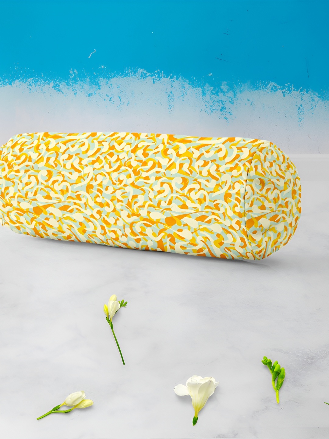 

ArtzFolio 2-Pcs Beige & Yellow Printed Eco-Friendly Bolster Covers