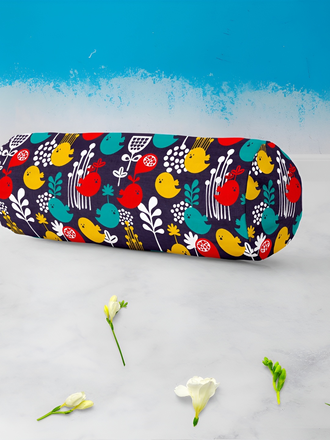 

ArtzFolio 2 Pieces Purple & Yellow Floral Printed Bolster Covers