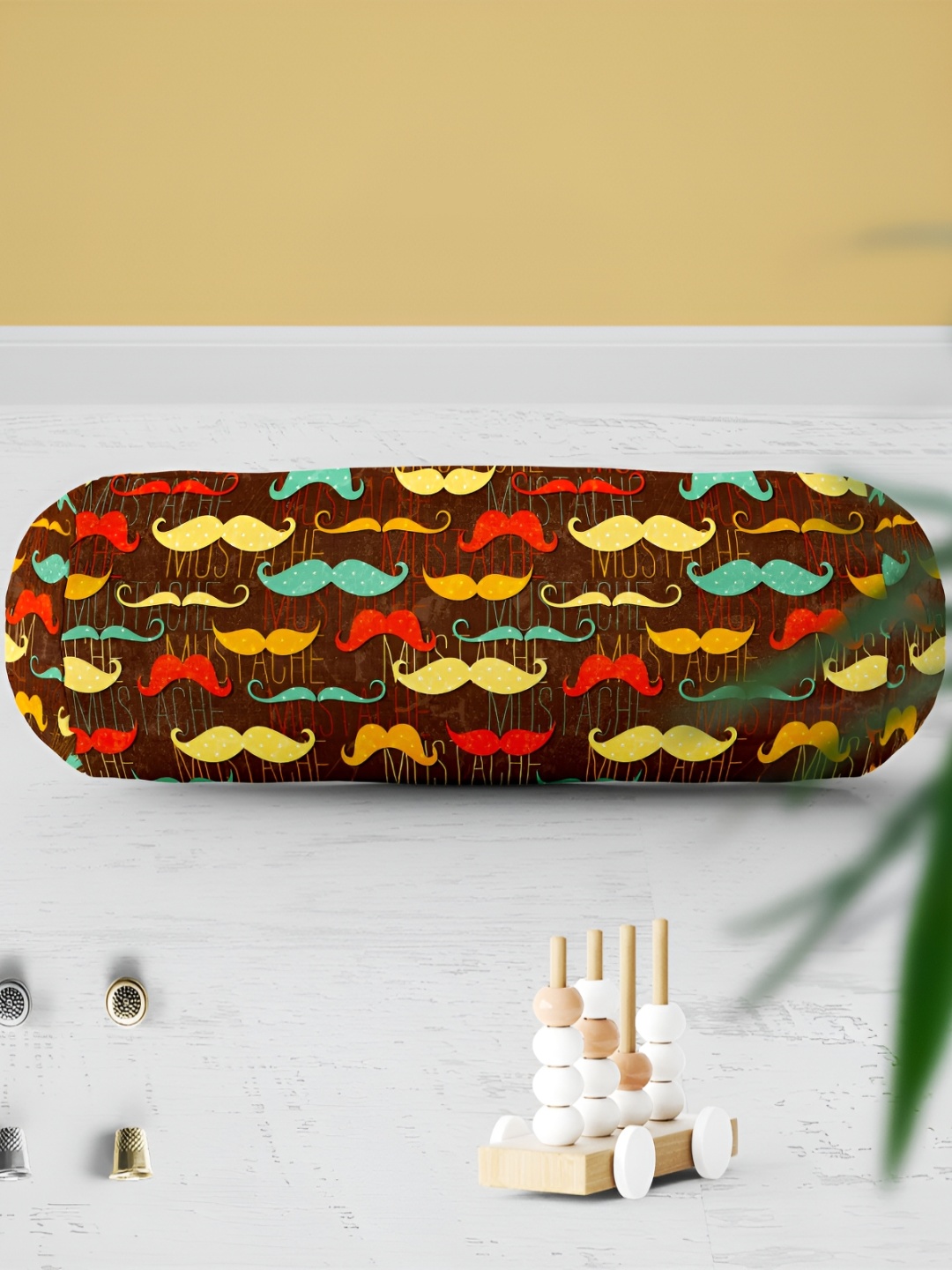 

ArtzFolio Brown & Yellow 2 Pieces Printed Eco Friendly Bolster Covers