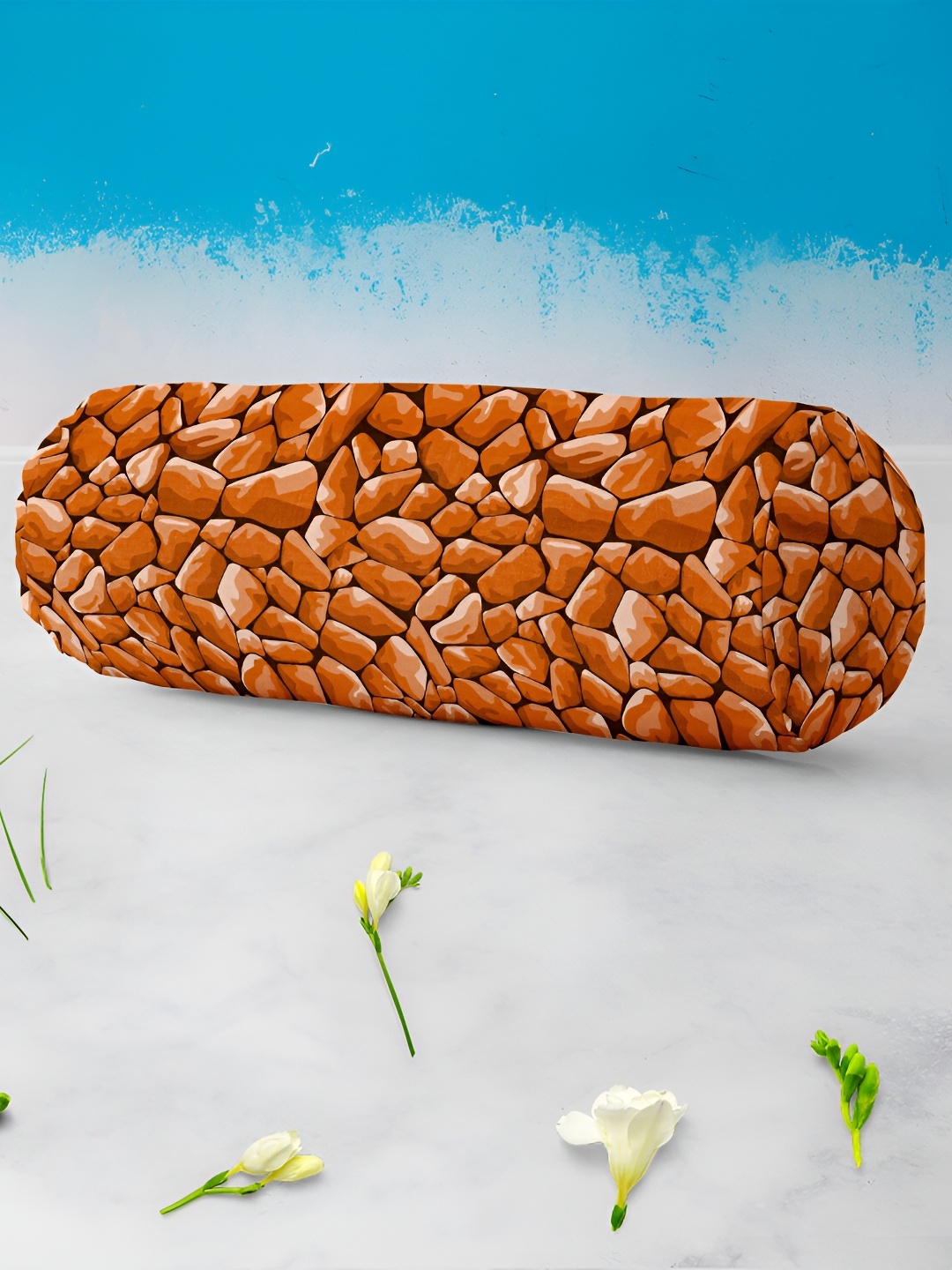 

ArtzFolio 2 Pieces Brown Printed Bolster Covers