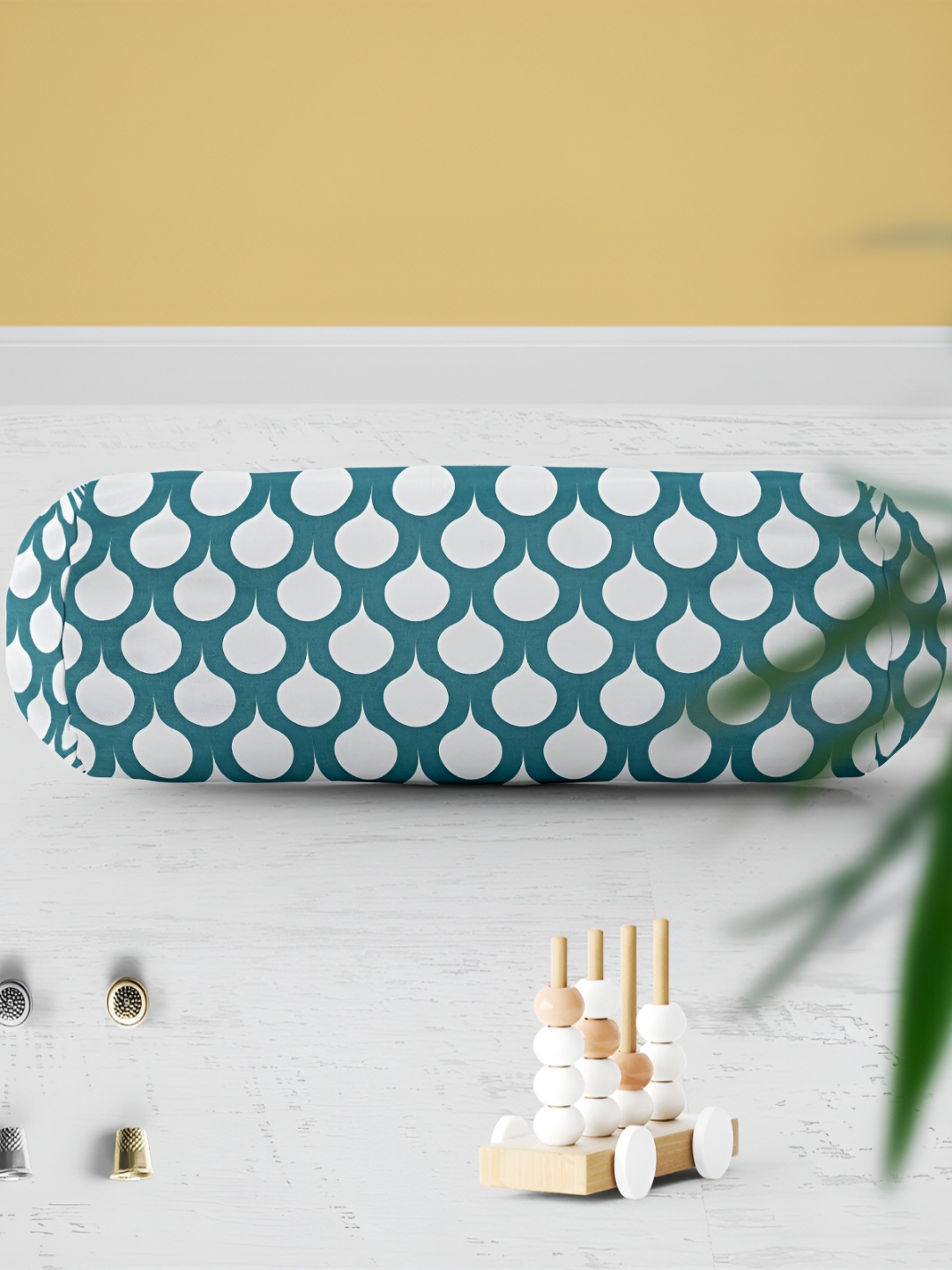 

ArtzFolio Green & White 2 Pieces Printed Cotton Bolster Covers