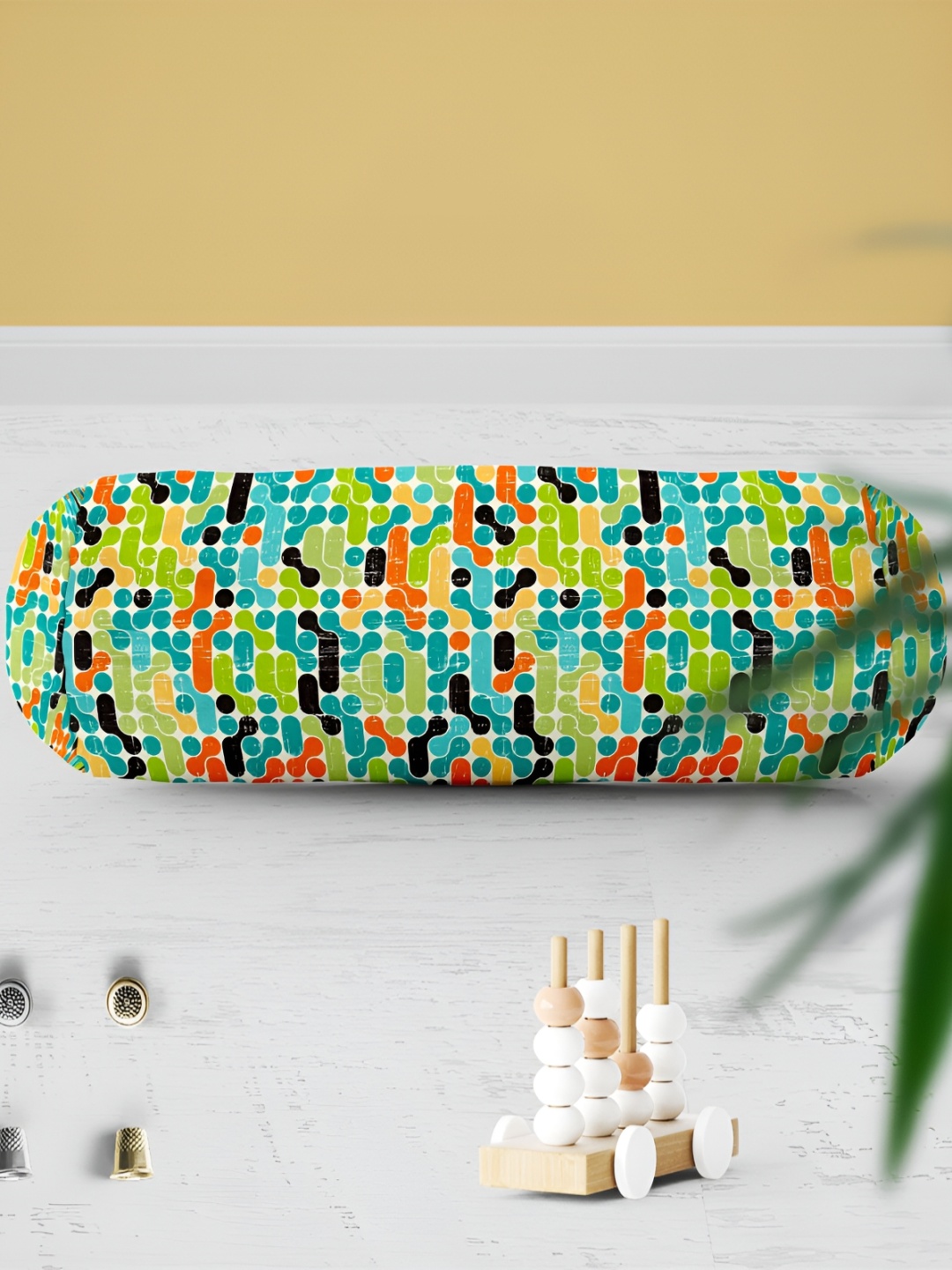 

ArtzFolio Green & Black 5 Pieces Print Velvet Bolster Covers