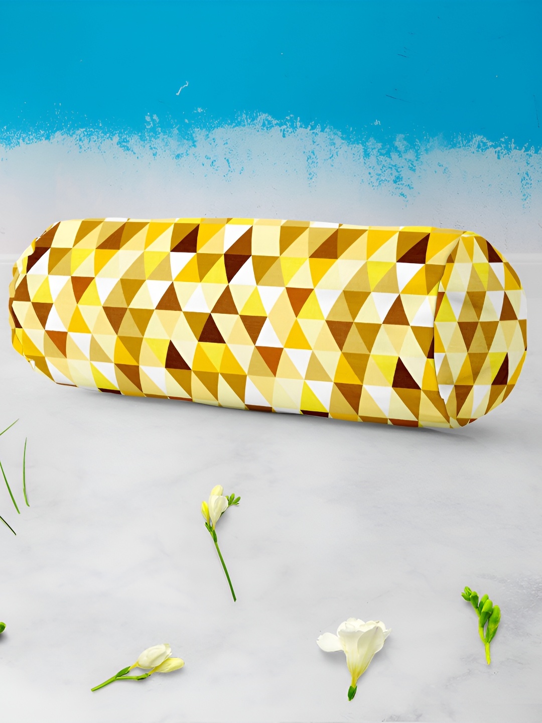 

ArtzFolio Beige & Yellow 2 Pieces Printed Eco-Friendly Bolster Covers