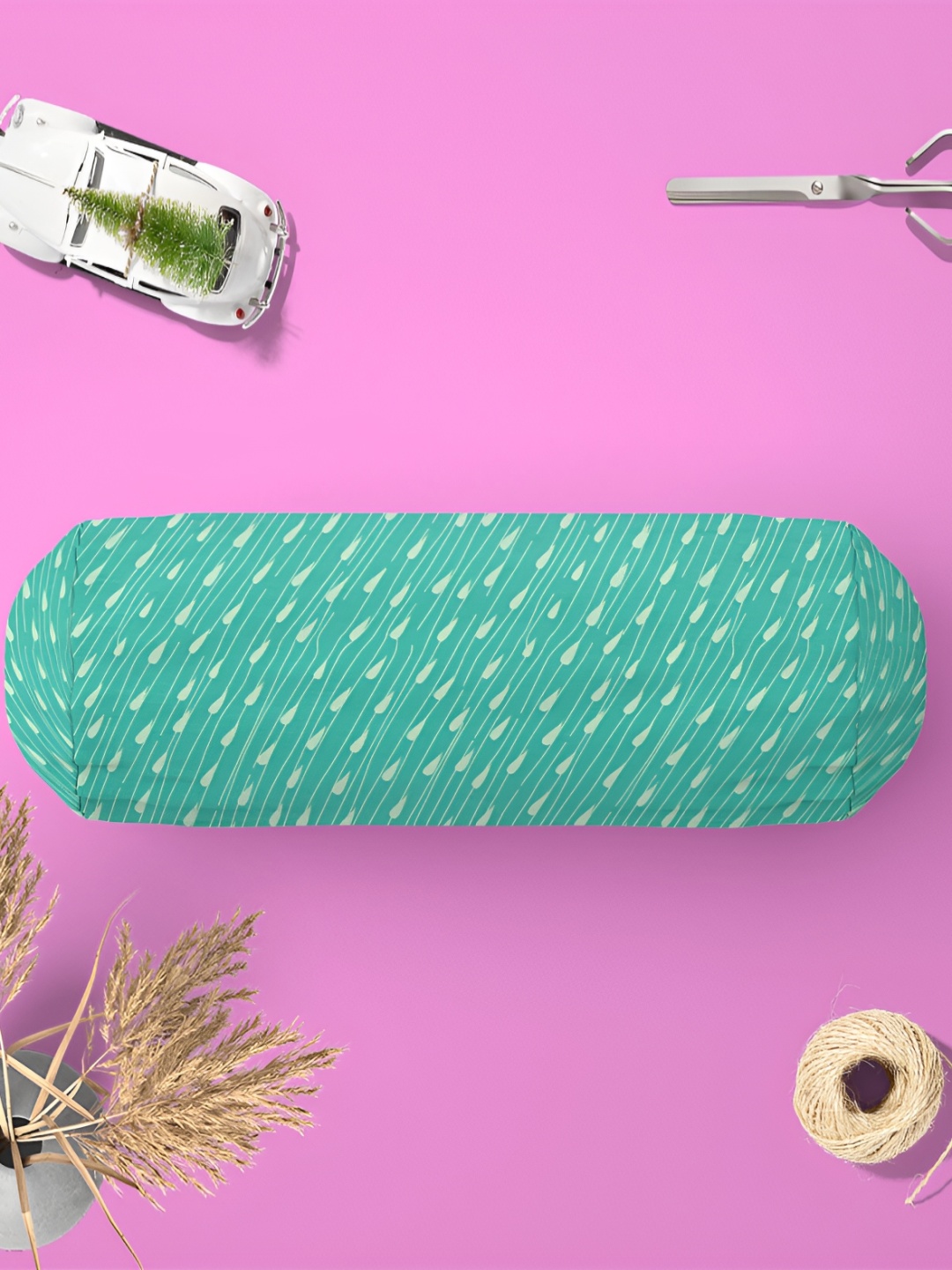 

ArtzFolio Turquoise-Blue & Green Quirky-Printed Bolster Covers