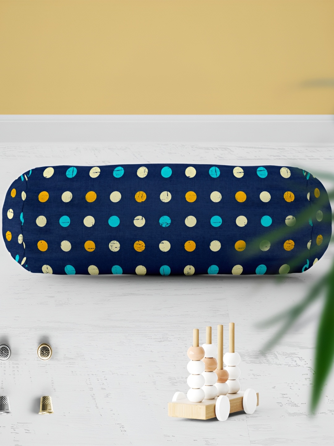

ArtzFolio Navy-Blue & Orange 5 Pieces Printed Bolster Covers