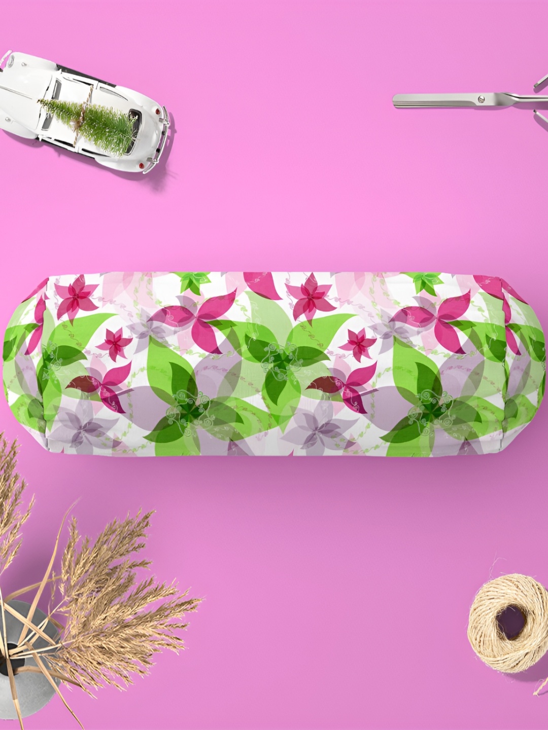 

ArtzFolio White & Pink 2 Pieces Floral Bolster Covers