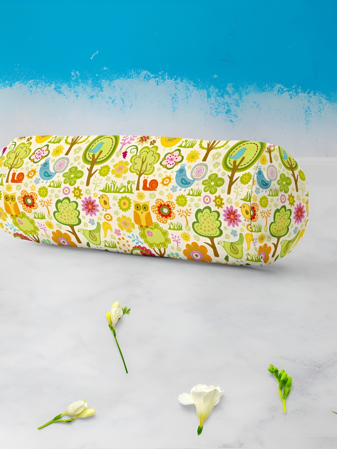 

ArtzFolio Yellow & Green 2 Pieces Printed Cotton Bolster Covers