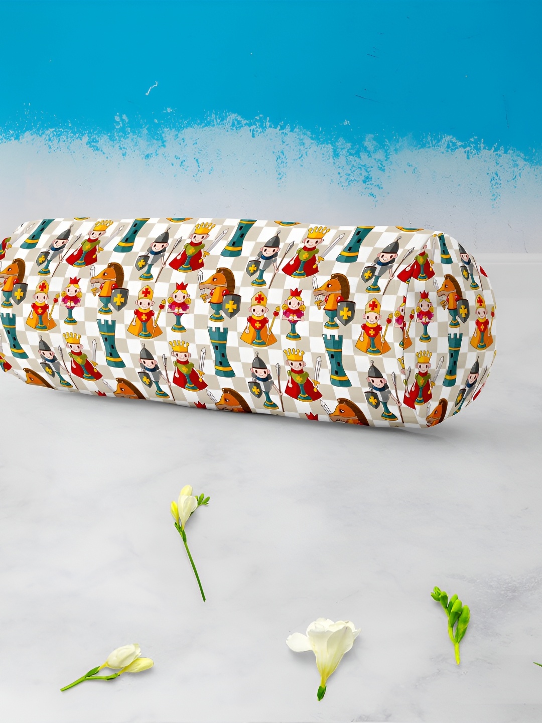 

ArtzFolio White & Green 2 Pieces Printed Bolster Covers