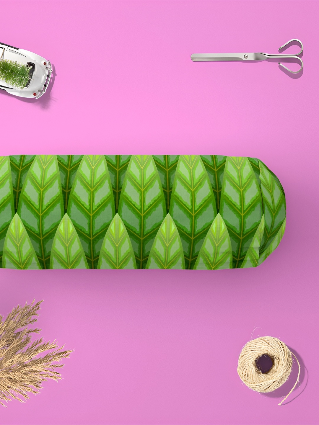 

ArtzFolio Green 2 Pieces Printed Bolster Covers