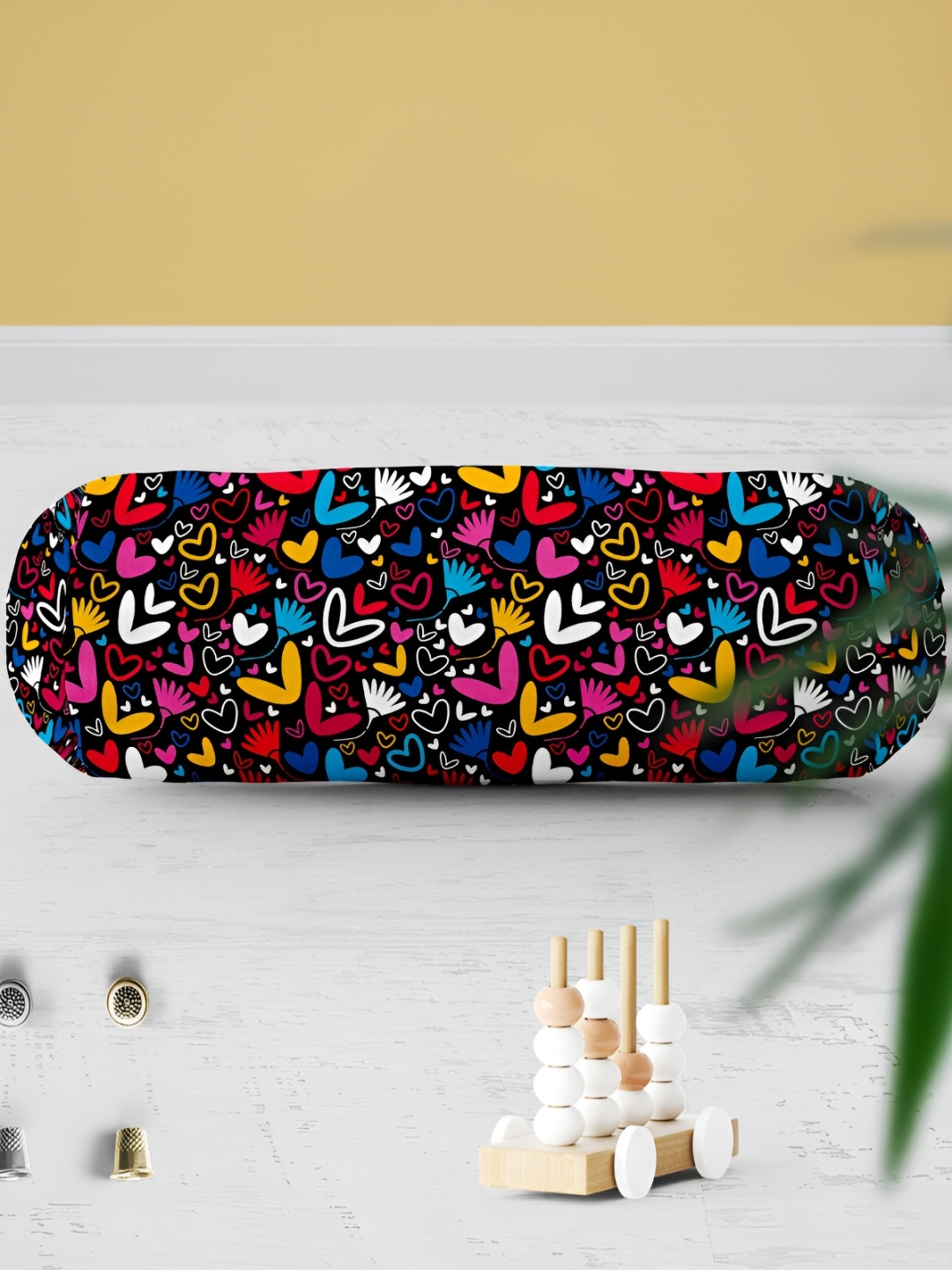 

ArtzFolio 2-Pcs Black & Pink Printed Eco-Friendly Bolster Covers