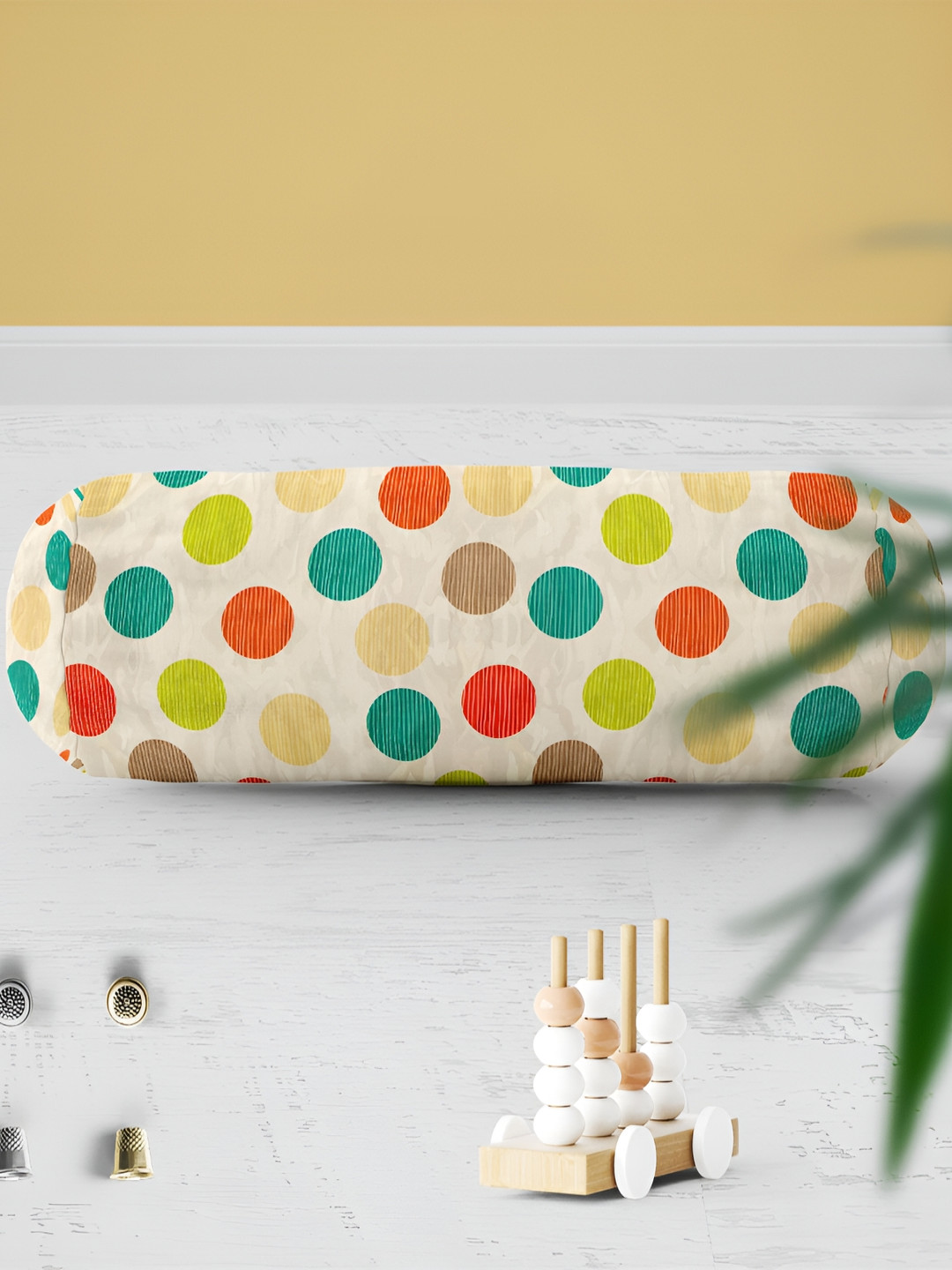 

ArtzFolio Off White & Green 2 Pieces Printed Eco-Friendly Bolster Covers