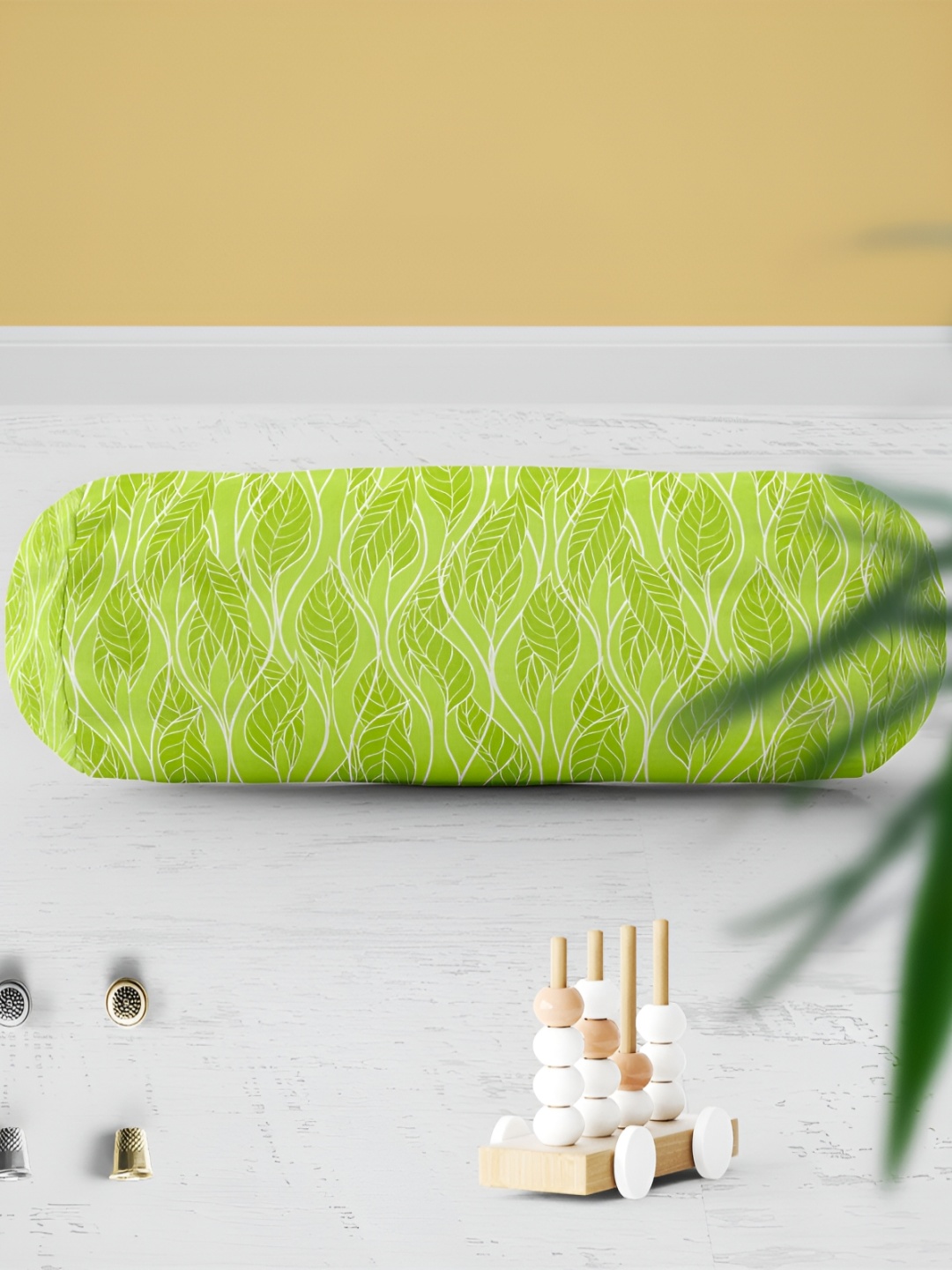 

ArtzFolio Green & White 2 Pieces Printed Eco-Friendly Bolster Covers