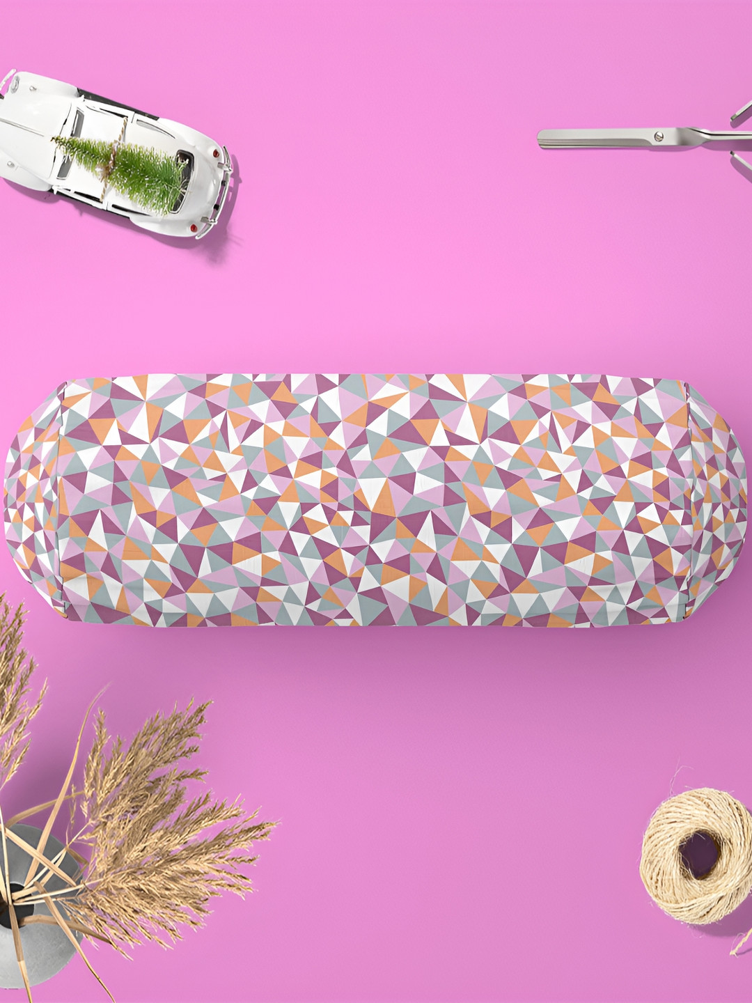 

ArtzFolio Mauve & White 2 Pieces Printed Bolster Covers