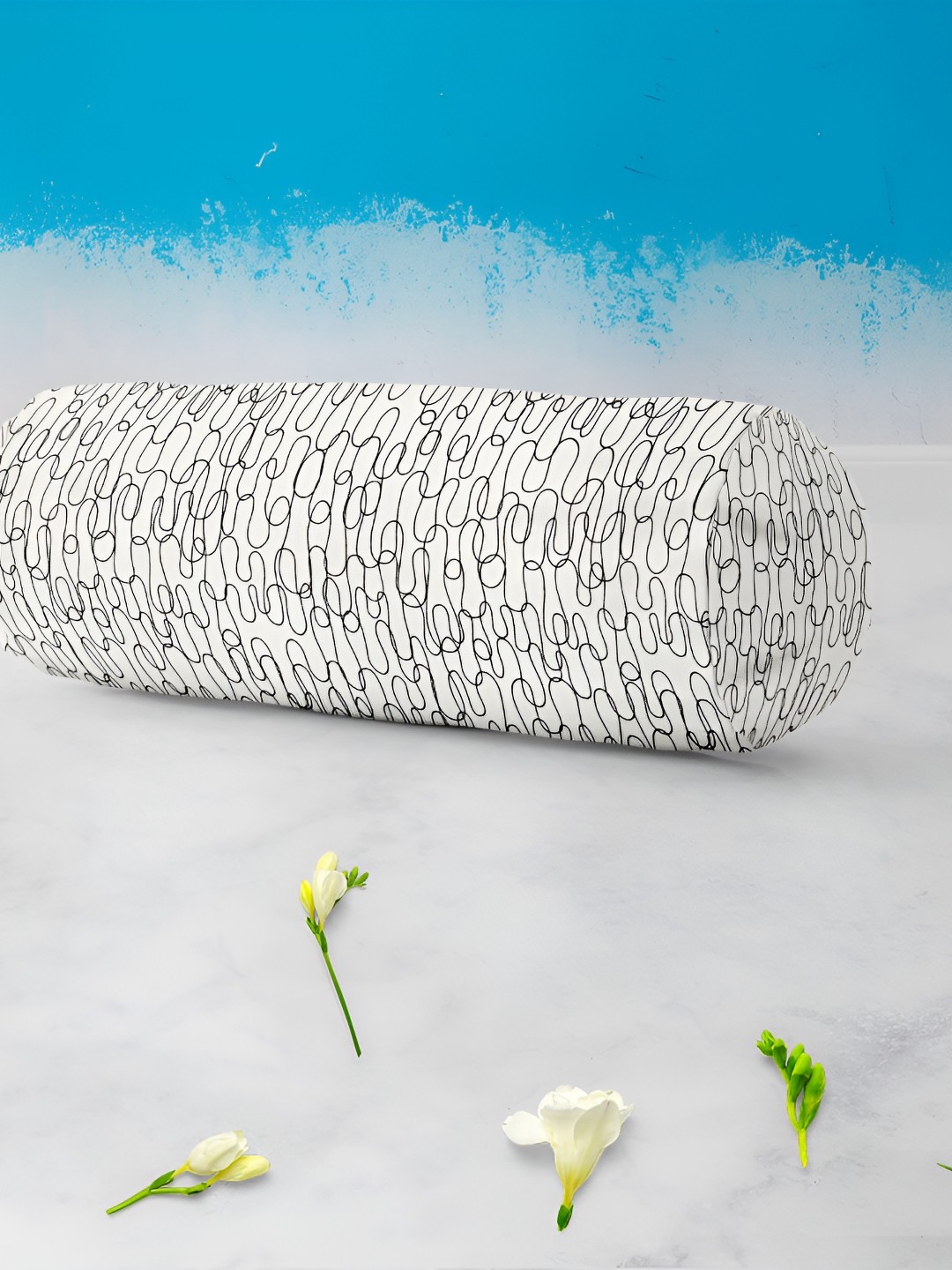 

ArtzFolio White & Black 5 Pieces Printed Bolster Covers