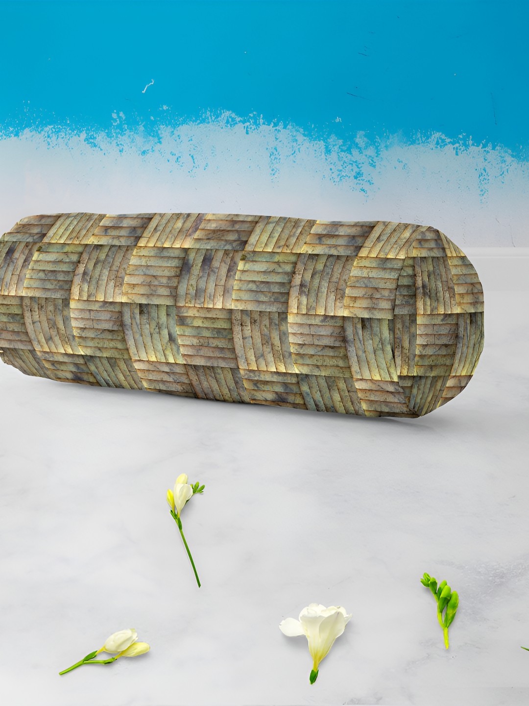 

ArtzFolio Beige & Green 2 Pieces Quirky Cotton Eco-Friendly Bolster Covers