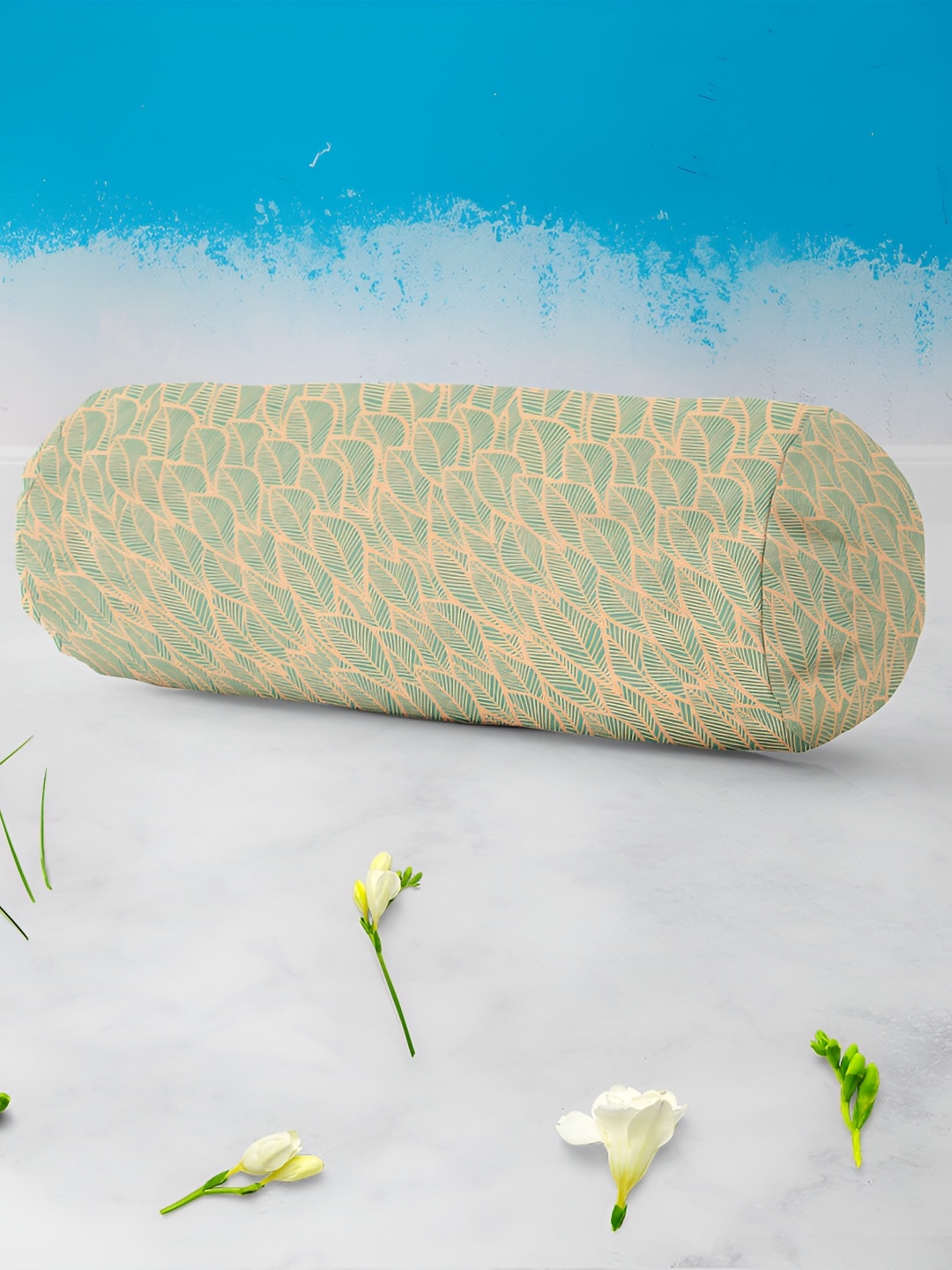 

ArtzFolio Beige & Grey 2 Pieces Printed Bolster Covers