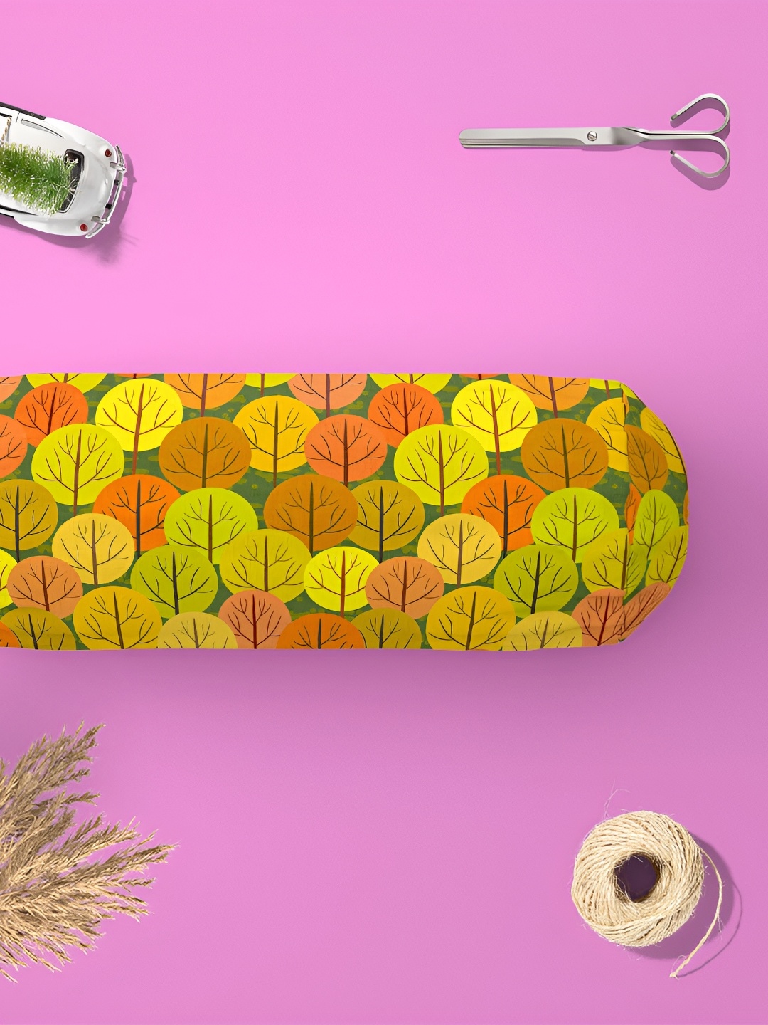 

ArtzFolio 2 Pieces Yellow Floral Printed Bolster Covers