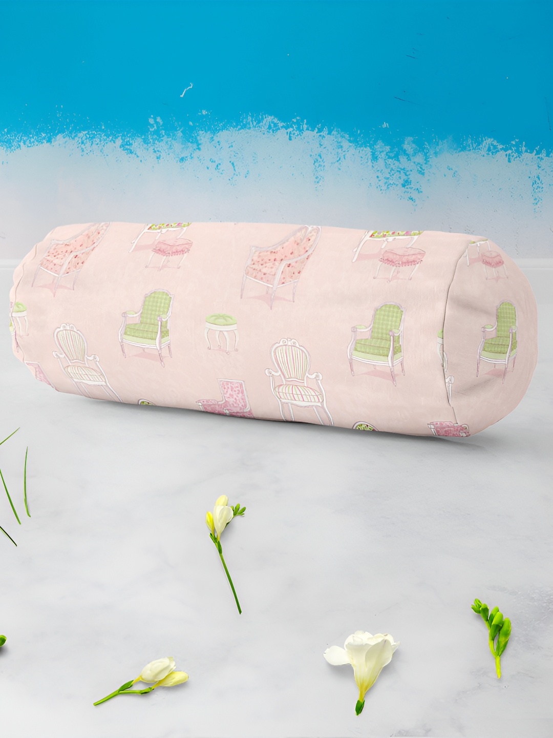 

ArtzFolio Pink & Green 2 Pcs Printed Eco-Friendly Bolster Covers