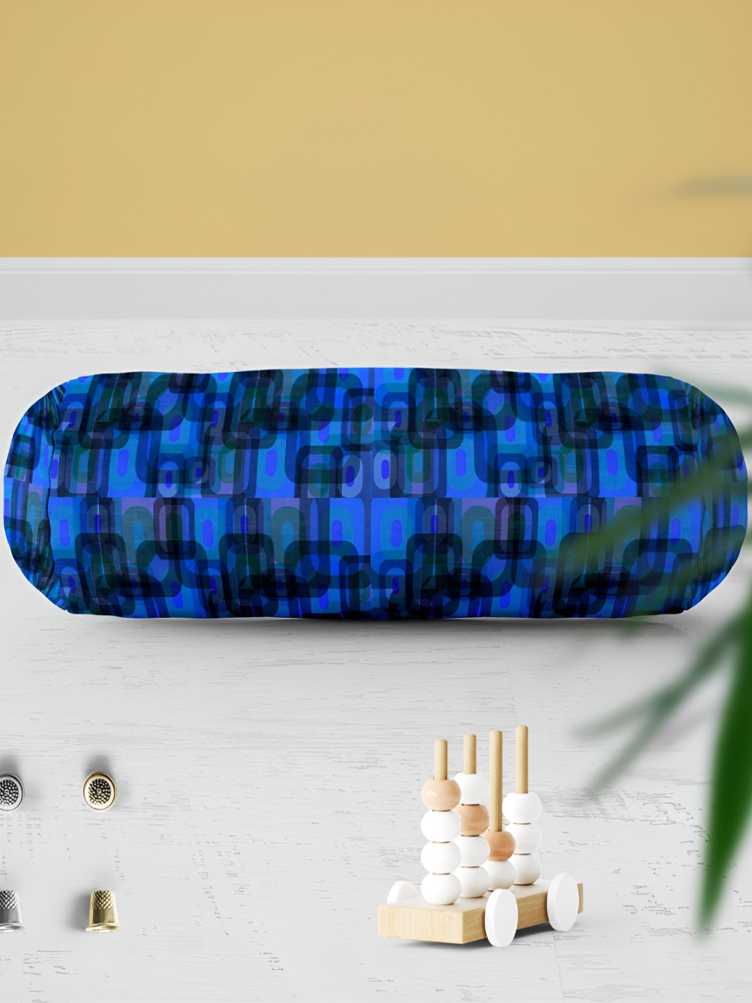 

ArtzFolio Blue & Black 2 Pieces Abstract Printed Bolster Covers