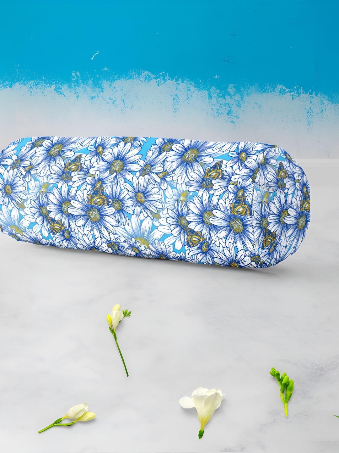 

ArtzFolio Blue & White 2 Pieces Printed Eco-Friendly Bolster Covers