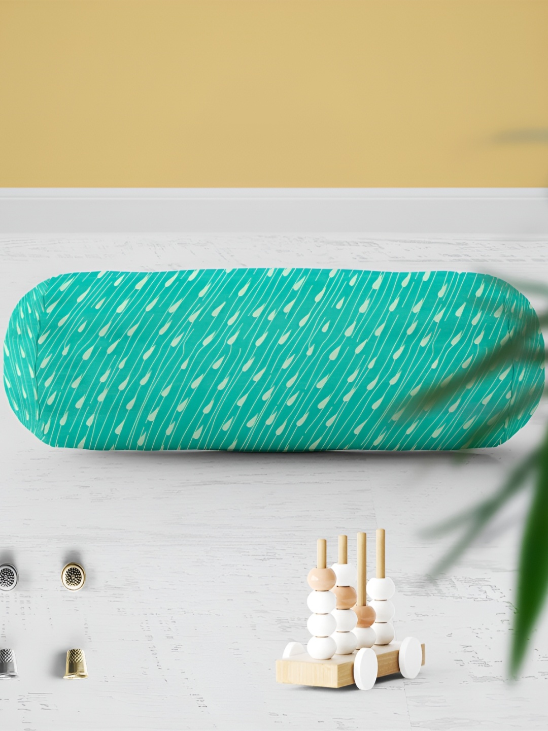 

ArtzFolio Green 2 Pieces Abstract Printed Velvet Bolster Covers