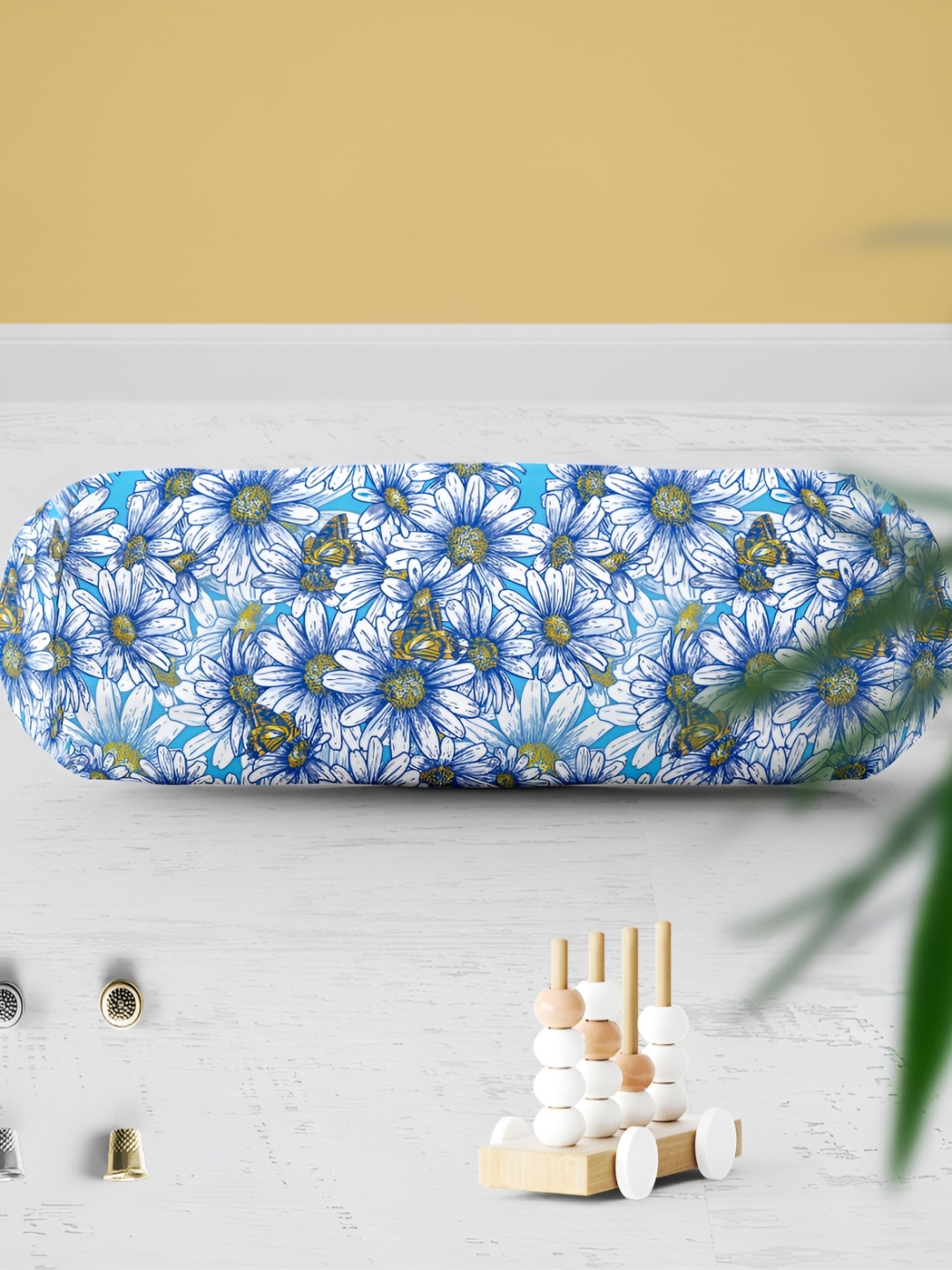 

ArtzFolio 2 Pieces Blue & White Printed Eco-Friendly Bolster Covers