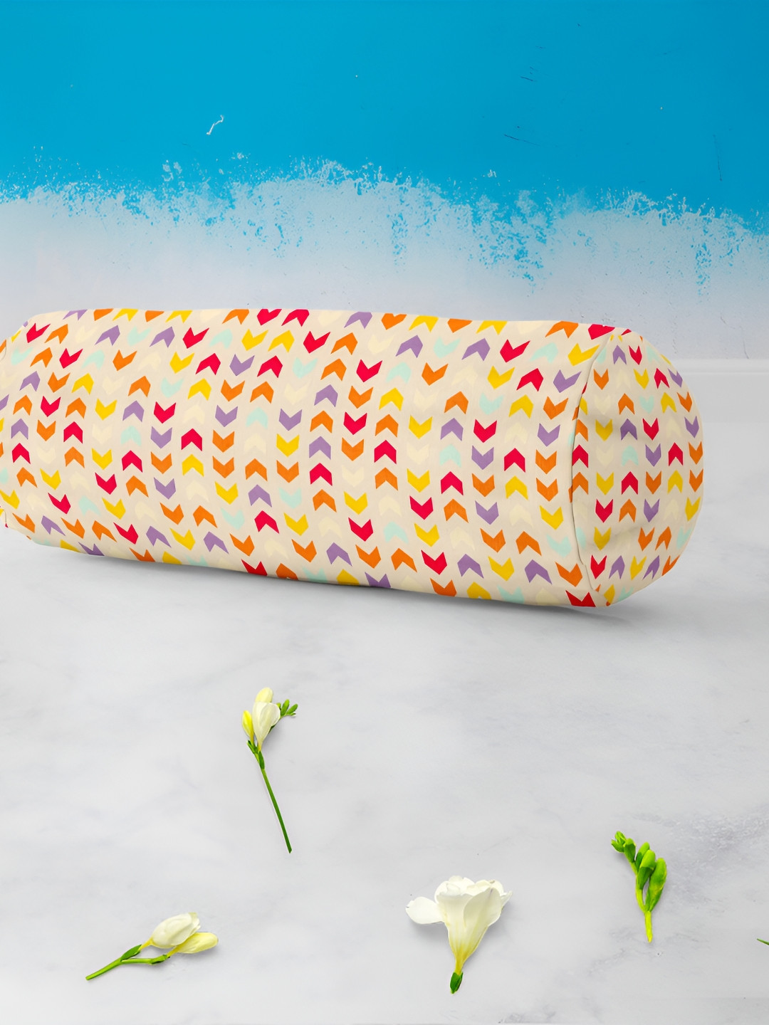 

ArtzFolio Beige & Red 2 Pieces Printed Eco-Friendly Bolster Covers