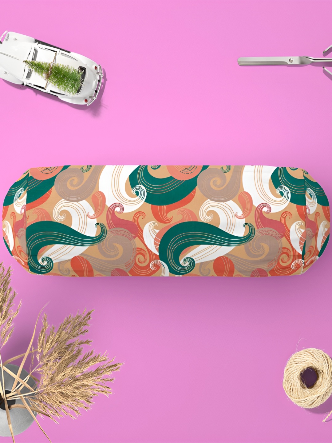 

ArtzFolio 2 Pieces Brown & White Printed Eco-Friendly Bolster Covers