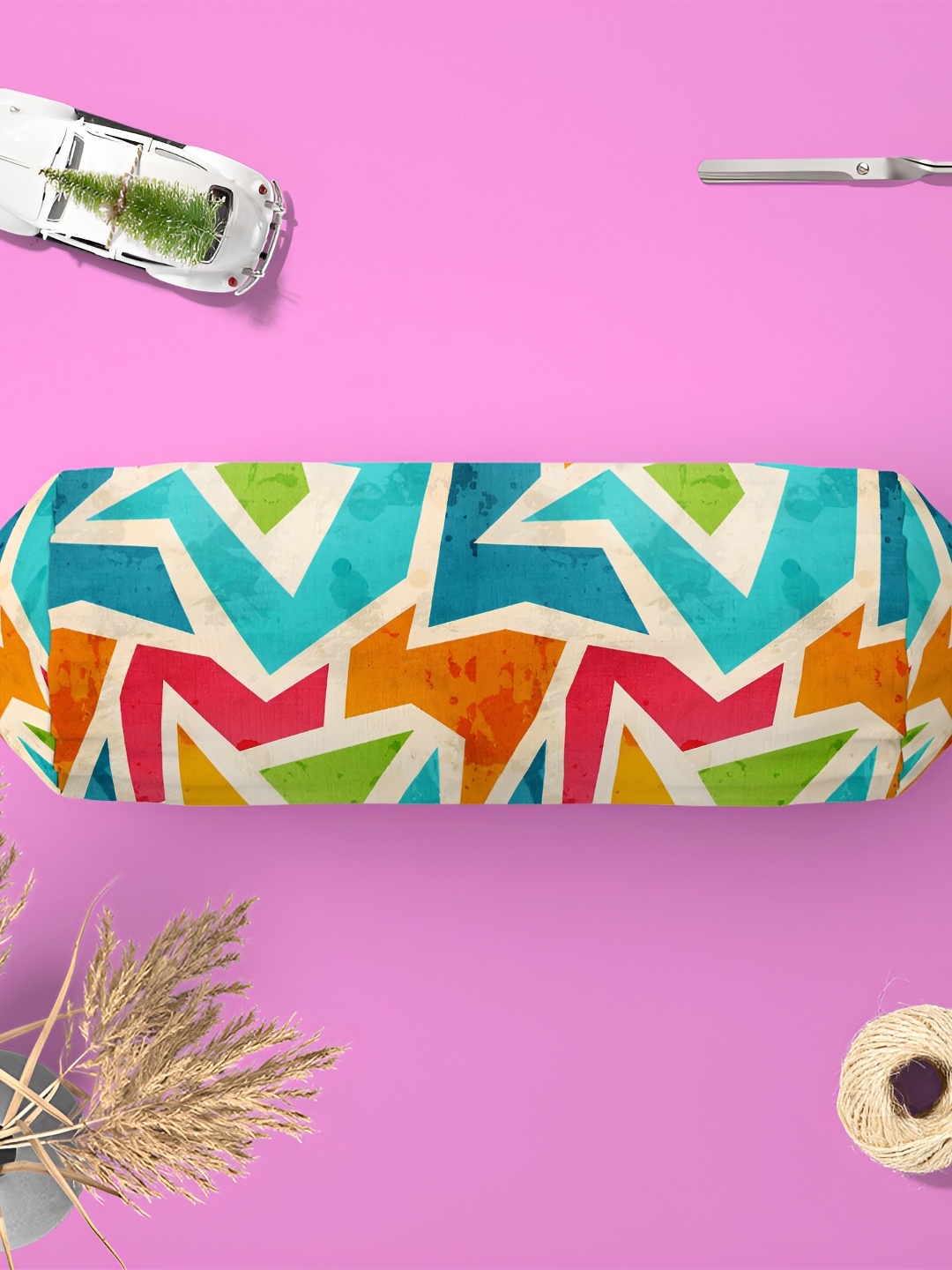 

ArtzFolio Blue & White 2 Pieces Printed Velvet Eco-Friendly Bolster Covers