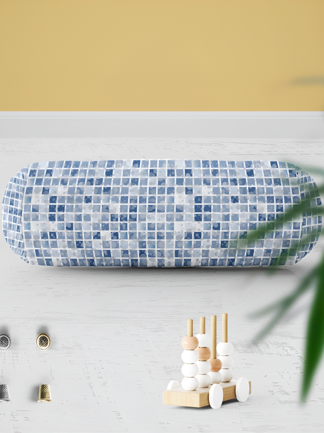 

ArtzFolio White & Grey 2 Pieces Geometric Printed Bolster Covers