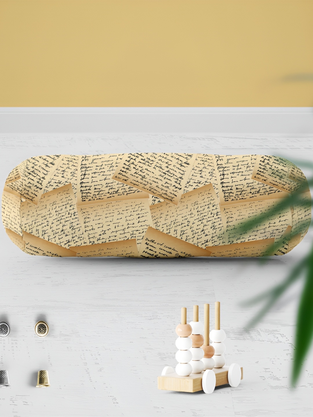 

ArtzFolio Beige & Black 2 Pieces Printed Eco Friendly Bolster Covers