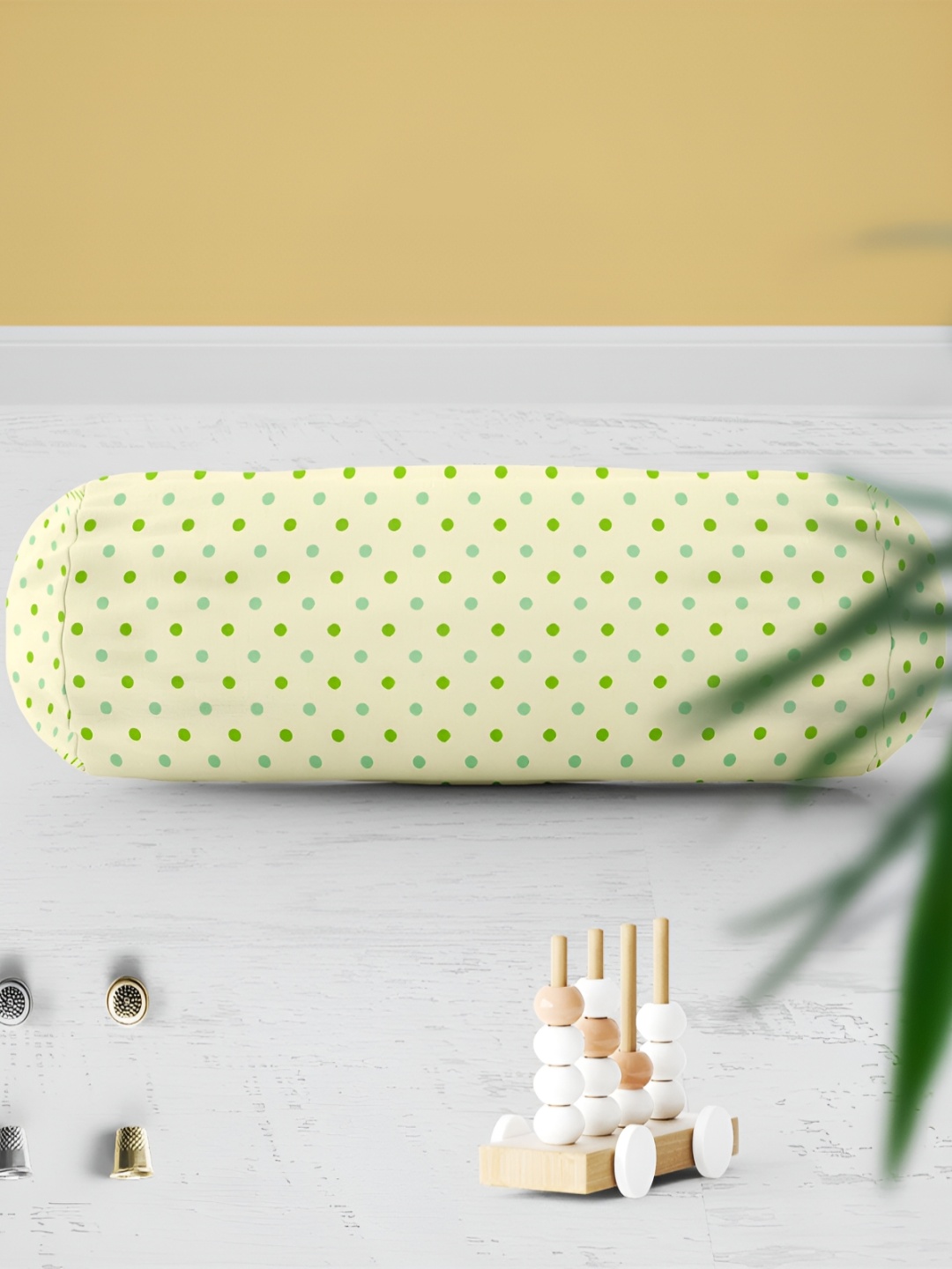 

ArtzFolio Cream & Green 2 Pieces Printed Eco-Friendly Bolster Covers