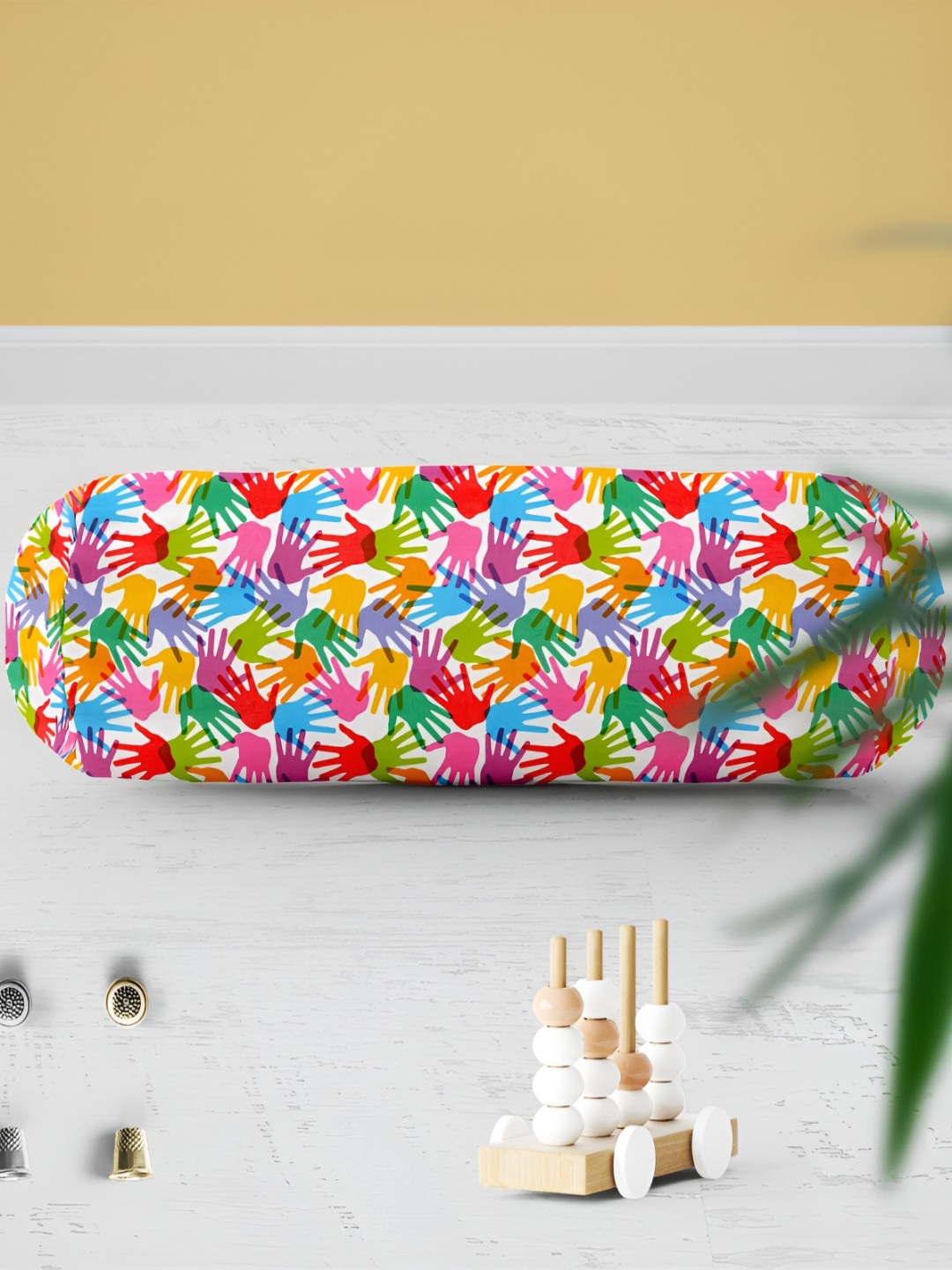 

ArtzFolio 2 Pieces White & Pink Printed Eco-Friendly Bolster Covers